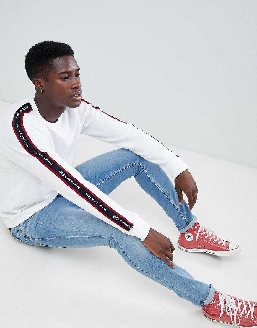 abercrombie logo tape hoodie