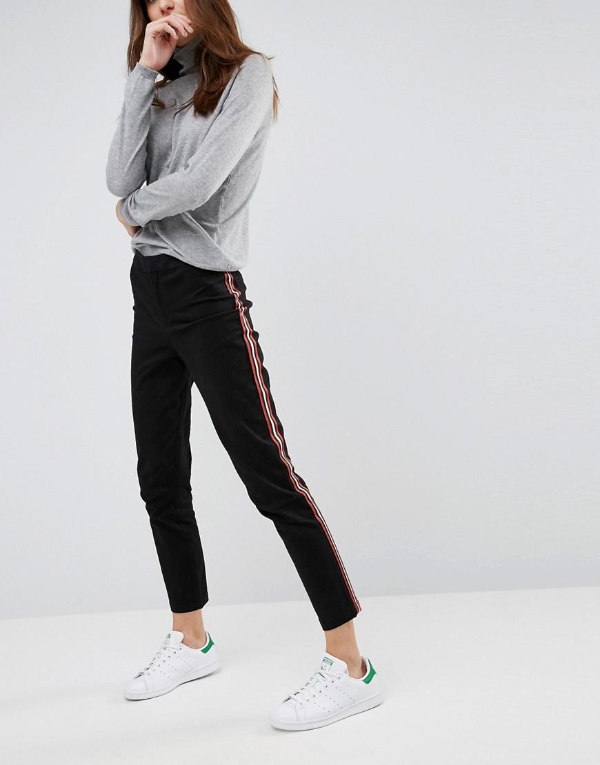 side stripe cigarette trousers