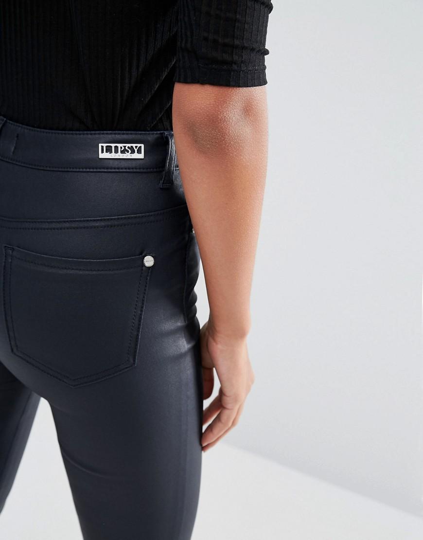 lipsy coated skinny jeans