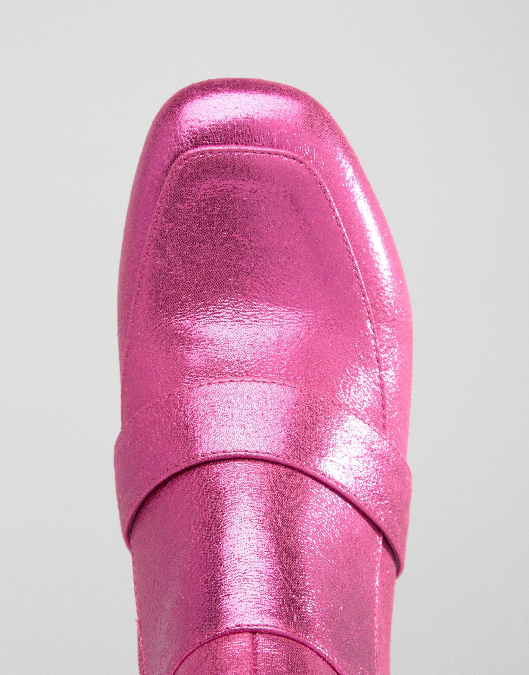 Asos Ranora Loafer Ankle Boots in Pink Lyst