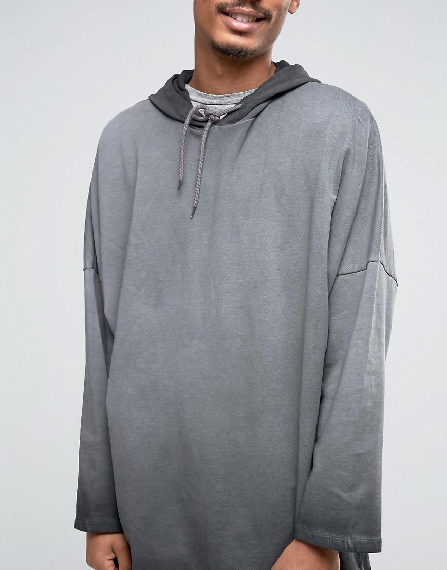 Grey oversized hoodie men Clearance