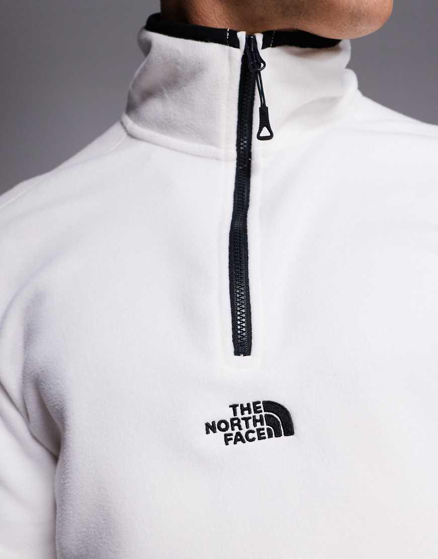 The North Face Glacier 1/4 Zip Central Logo Fleece in White Lyst UK