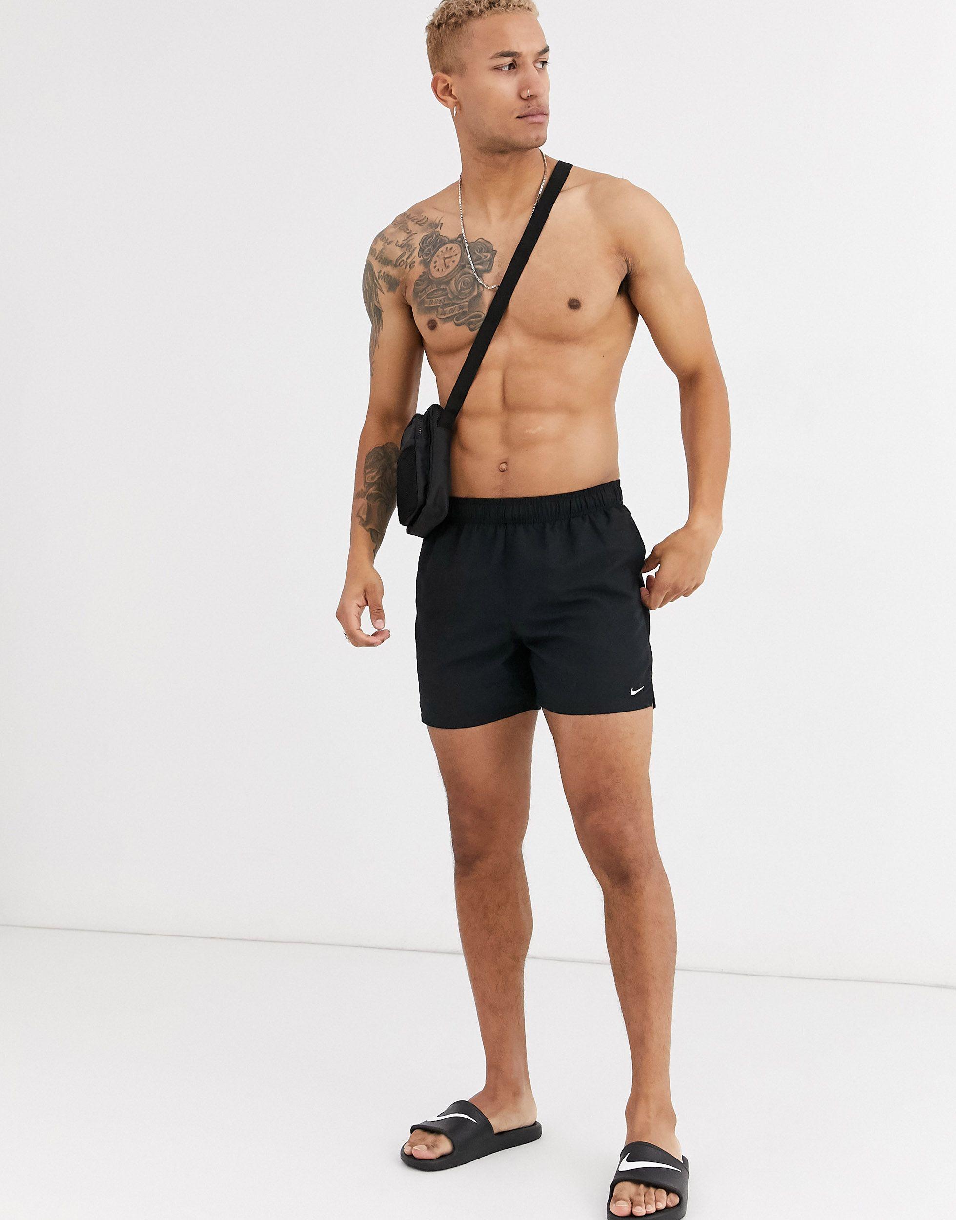 Nike Synthetic Super Short Volley Swim Shorts in Black for Men | Lyst