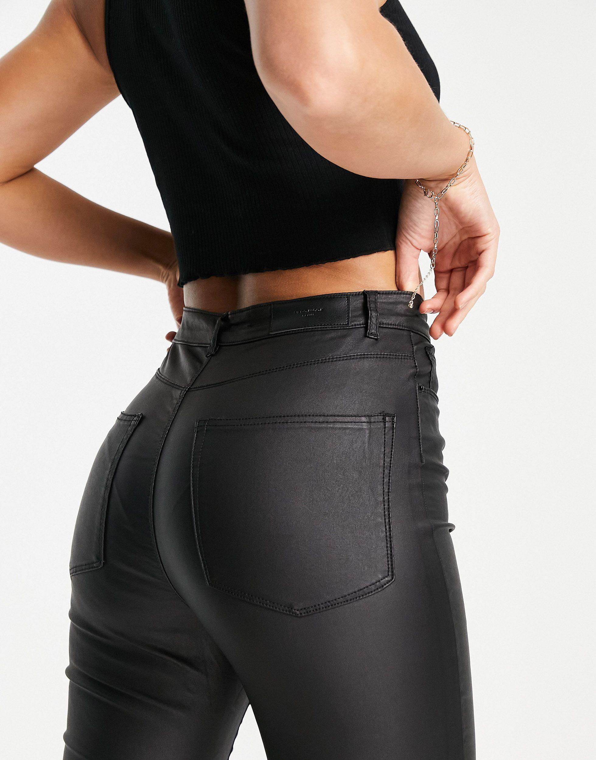 Vero Moda Tall Coated Skinny Jeans in Black | Lyst Australia
