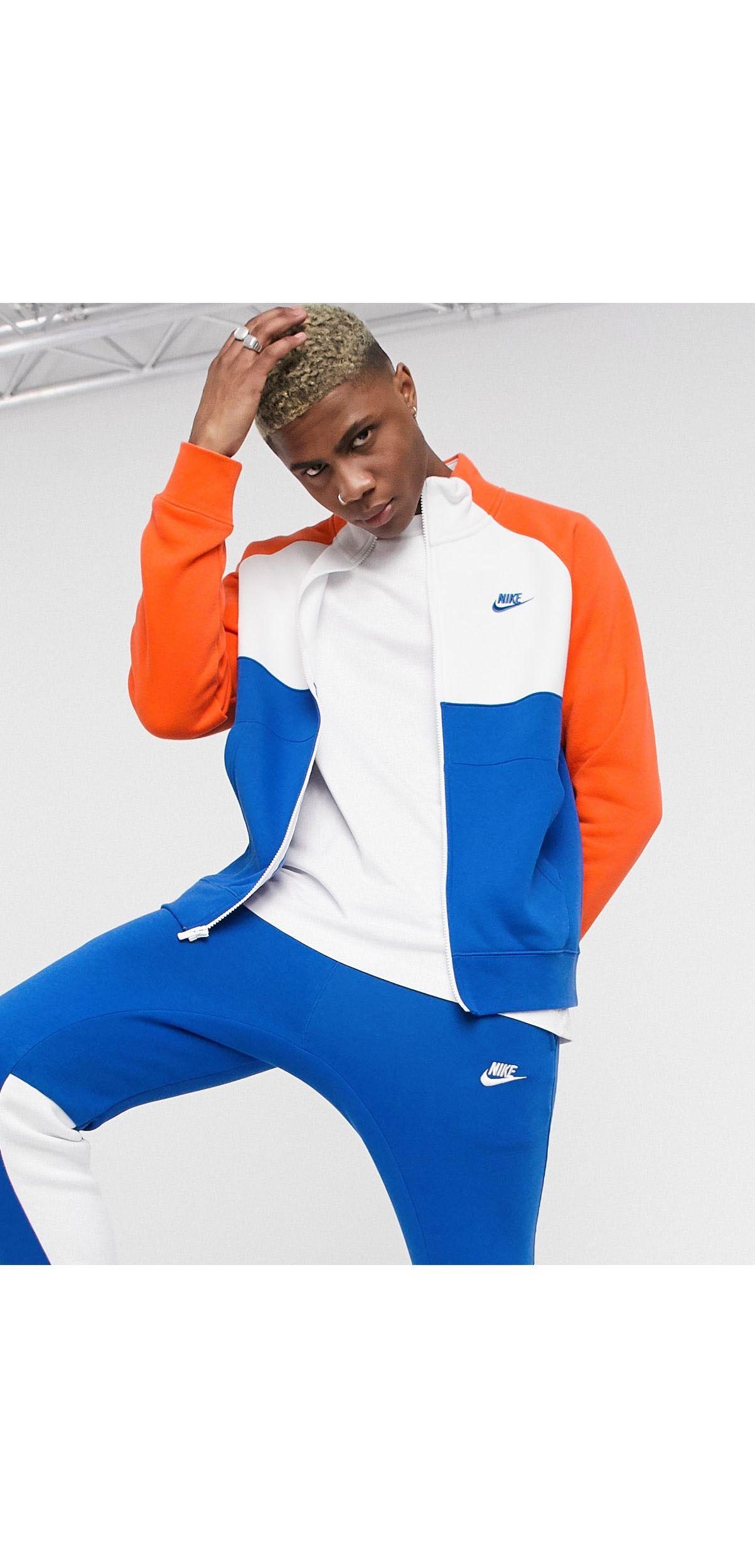 Ensemble survêtement zippé - Bleu/orange Coton Nike pour homme en coloris  Bleu | Lyst