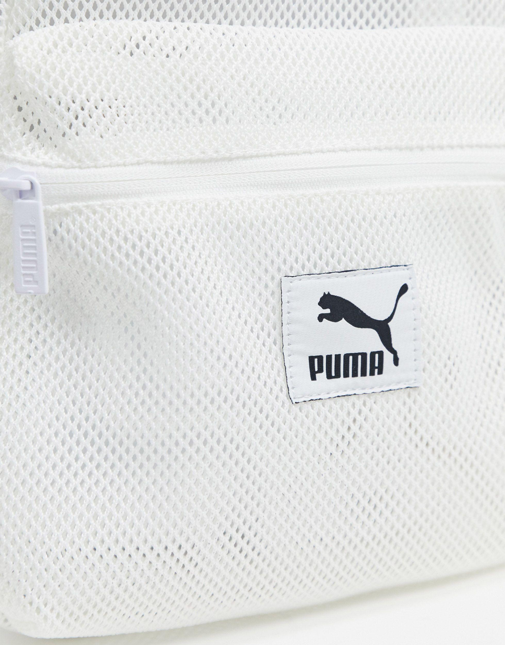puma mesh backpack in white