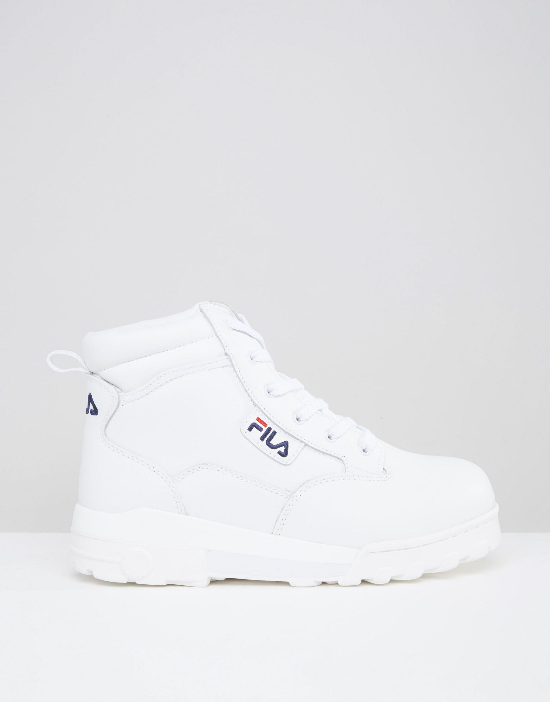 Fila Leather Grunge Mid Laceup Boots in White for Men - Lyst