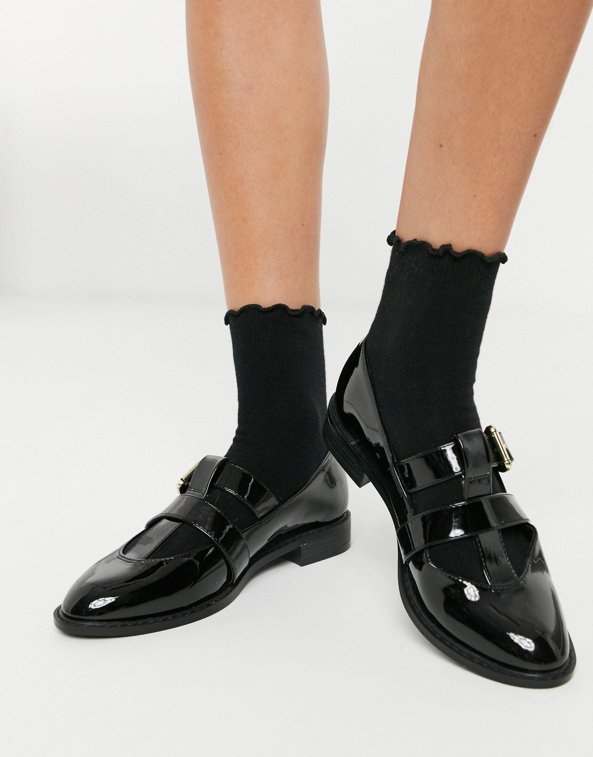 ASOS Meadow Mary Jane Flat Shoes in Black | Lyst