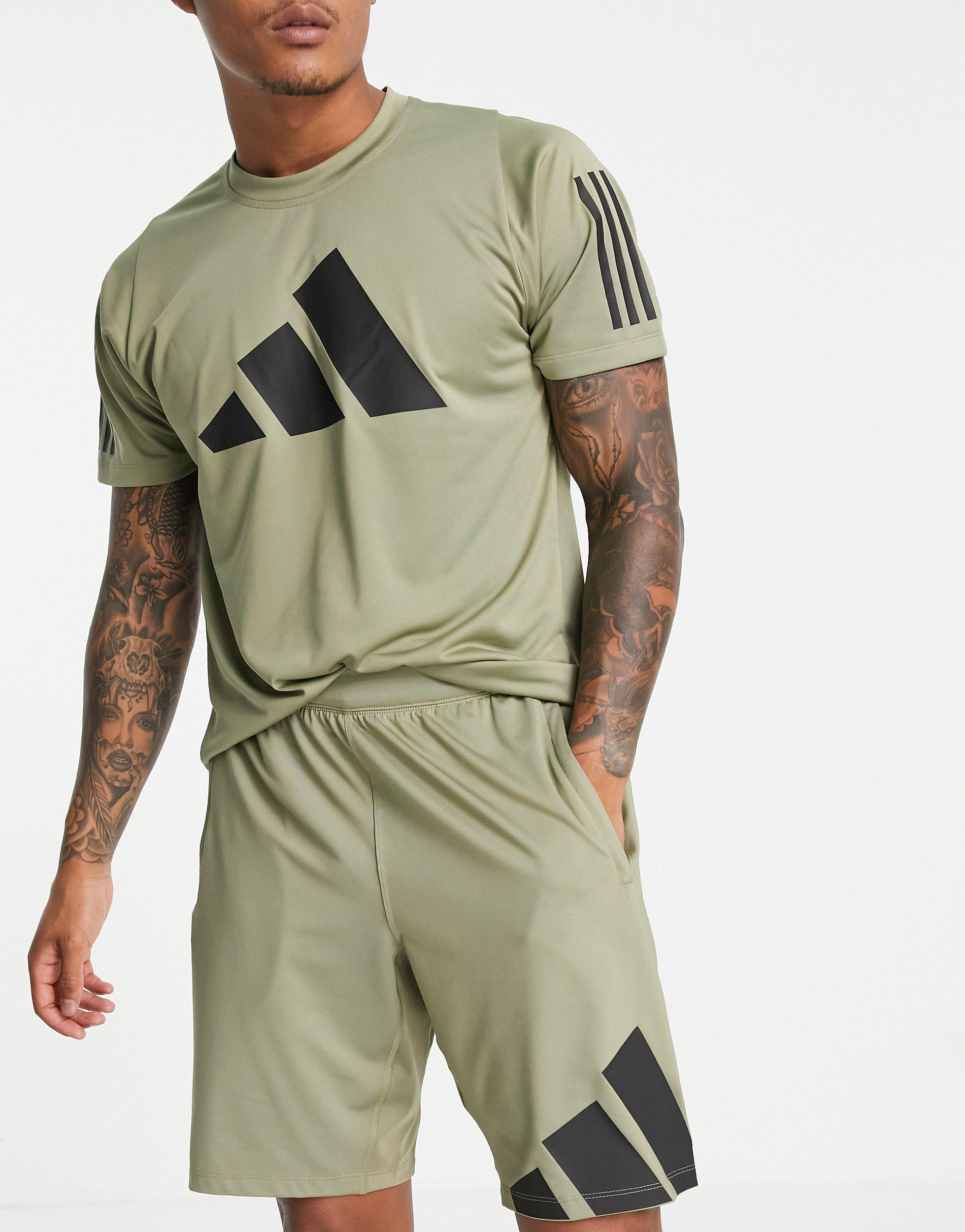adidas Originals Adidas Training Shorts With Large Logo in Green for Men -  Lyst