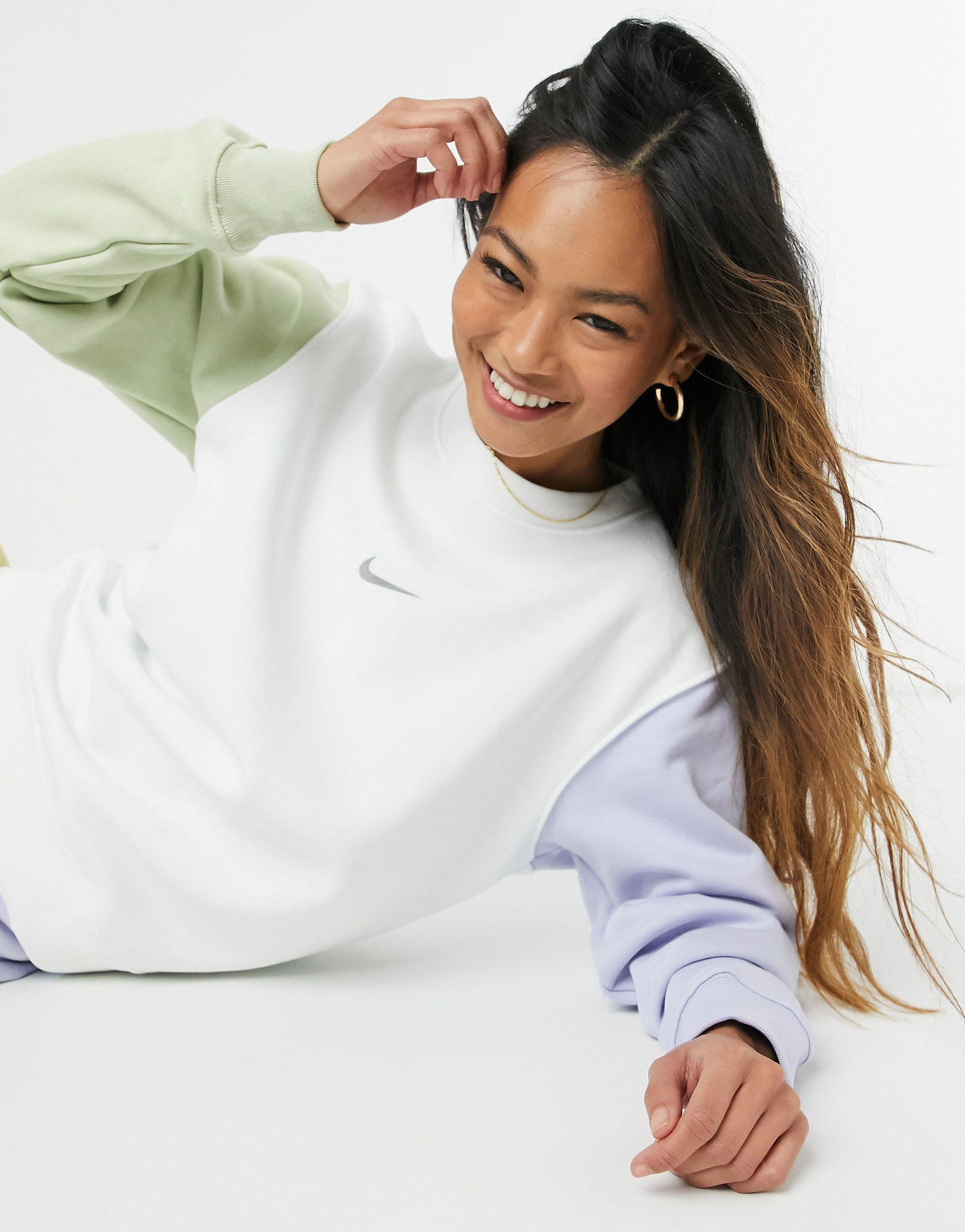 Sudadera con diseño color block azul y verde pastel con logo Nike de  Algodón | Lyst
