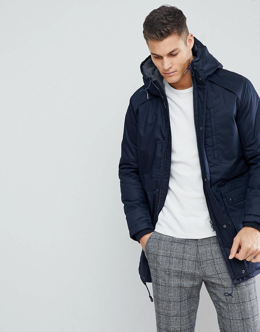 SELECTED Hooded Parka in Navy (Blue) for Men - Lyst
