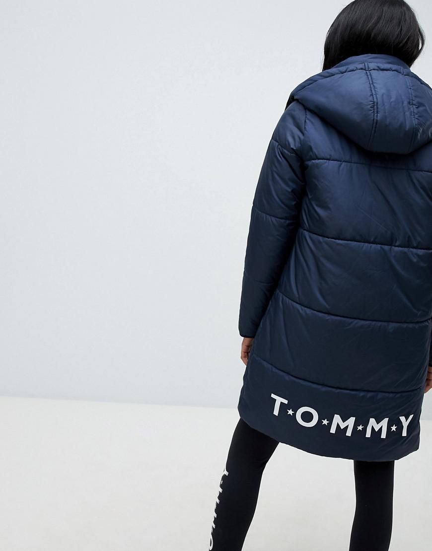 tommy hilfiger navy padded coat