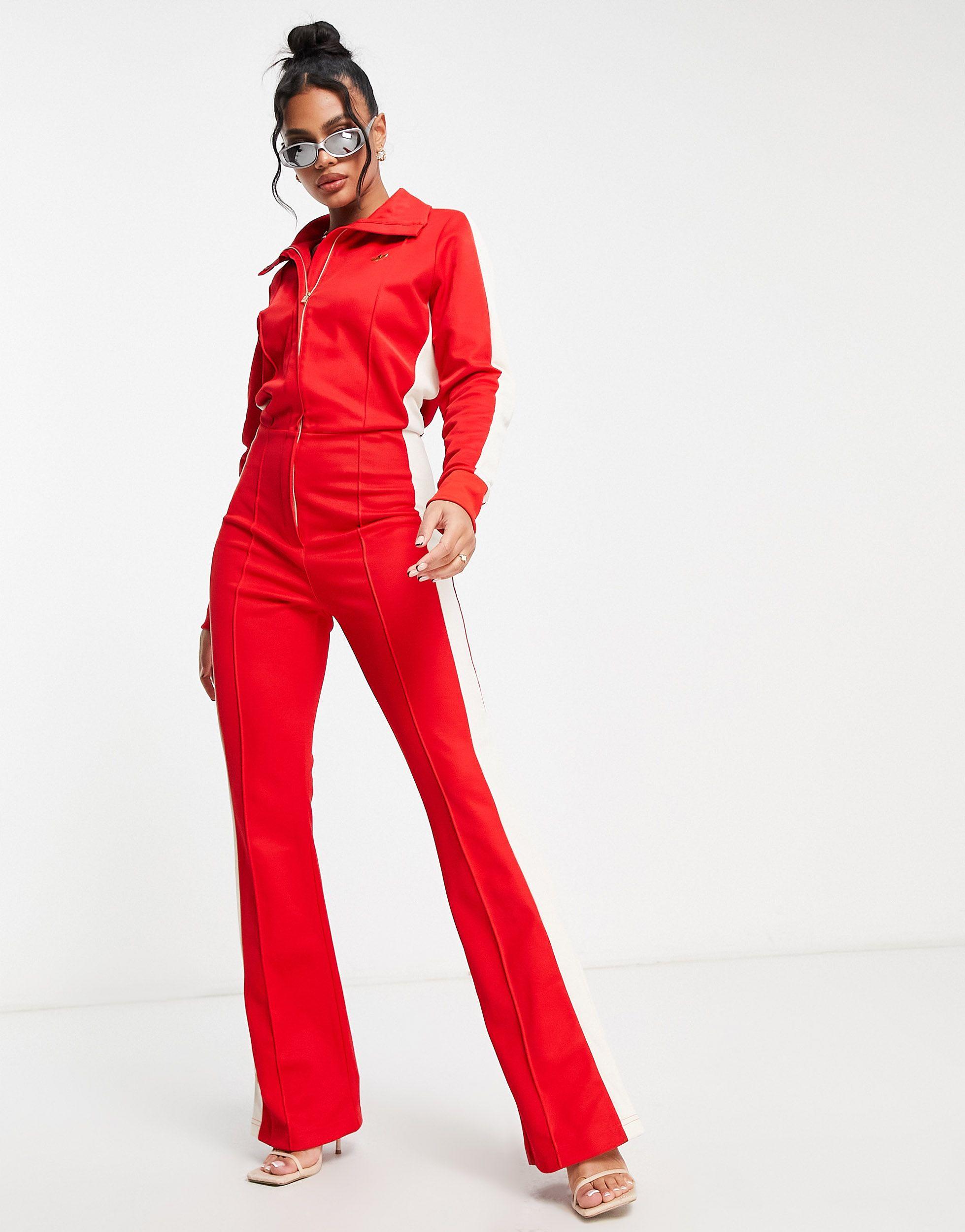 adidas Originals 'ski Chic' Jumpsuit in Red Lyst UK