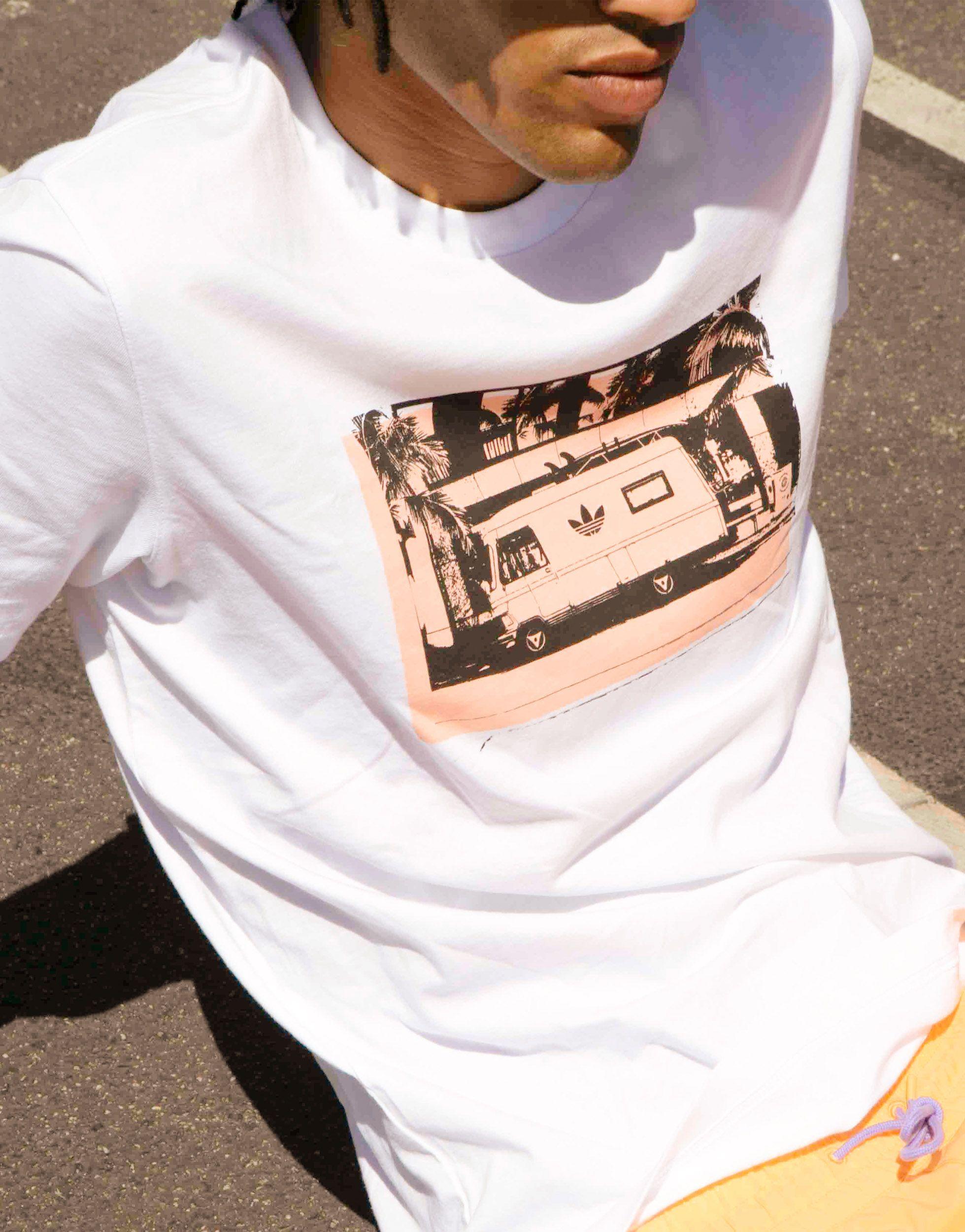 adidas Originals 'summer Club' T-shirt With Campervan Graphic in for Men | Lyst