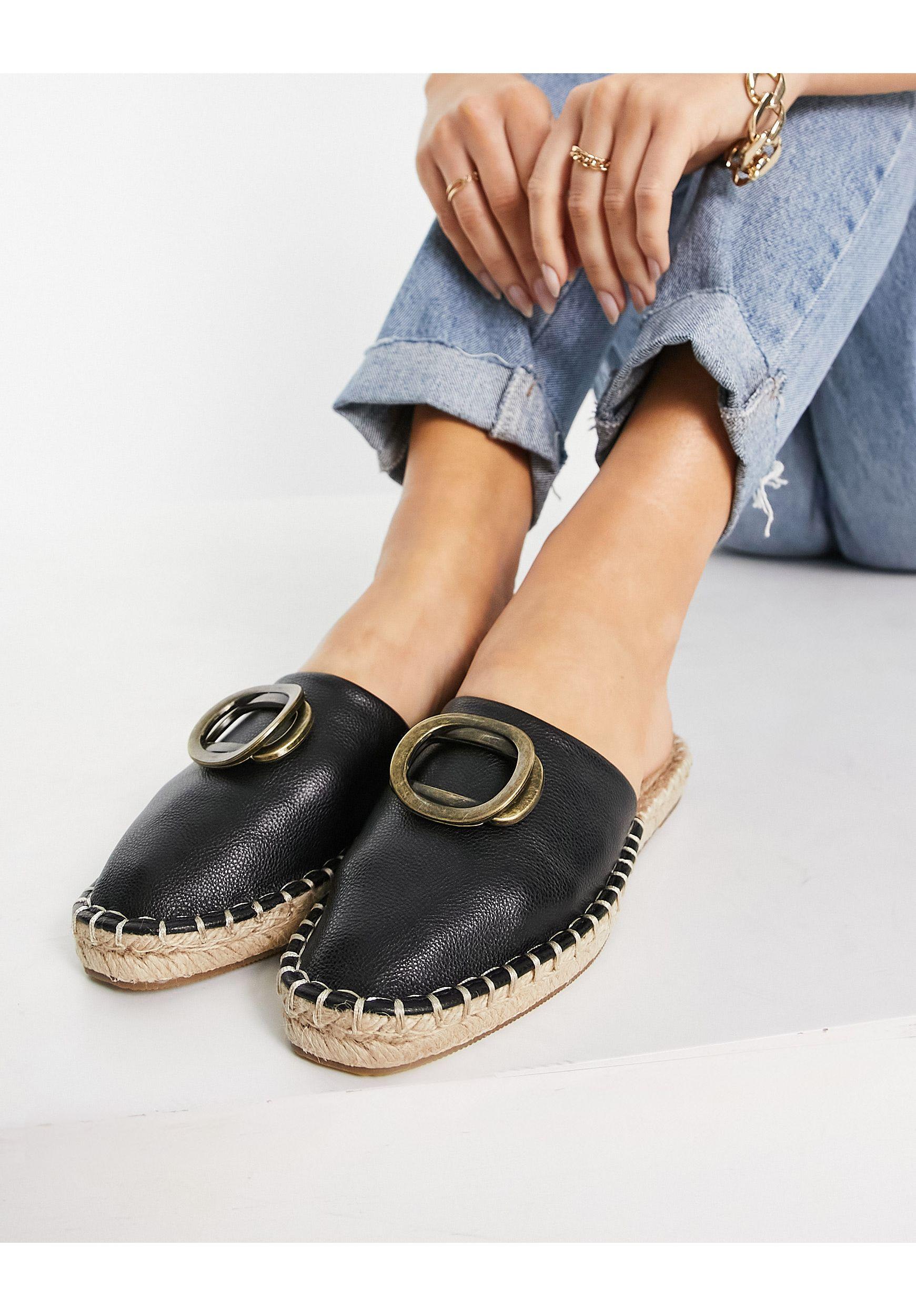 Mules negras tipo alpargatas con herrajes jolene ASOS de color Negro | Lyst