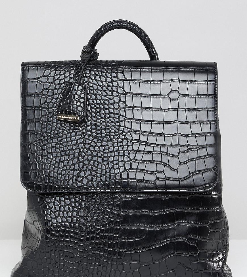 Sac dos en imitation croco Glamorous en coloris Noir | Lyst