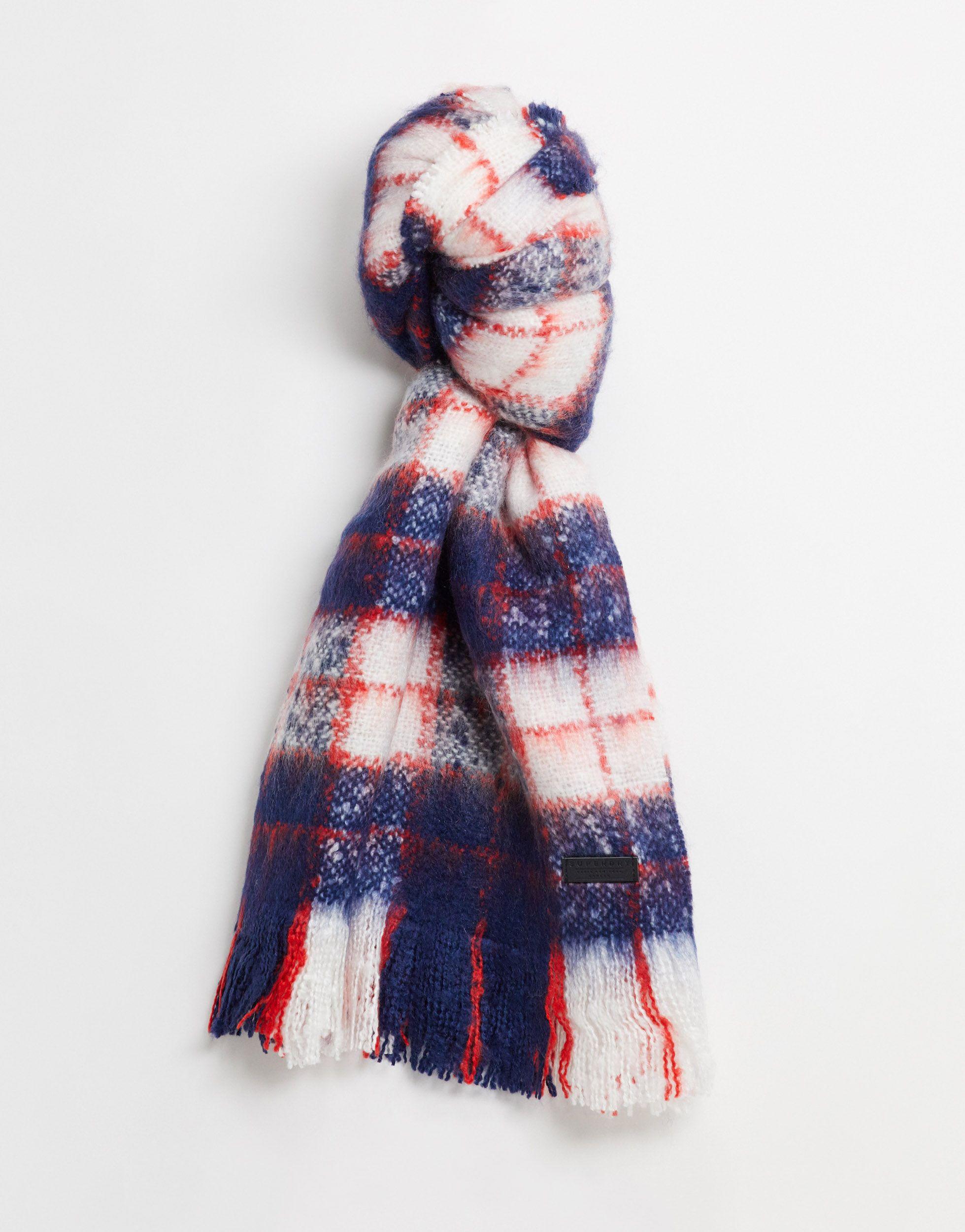 Superdry Super Orkney Scarf Navy/red/white in Blue - Lyst