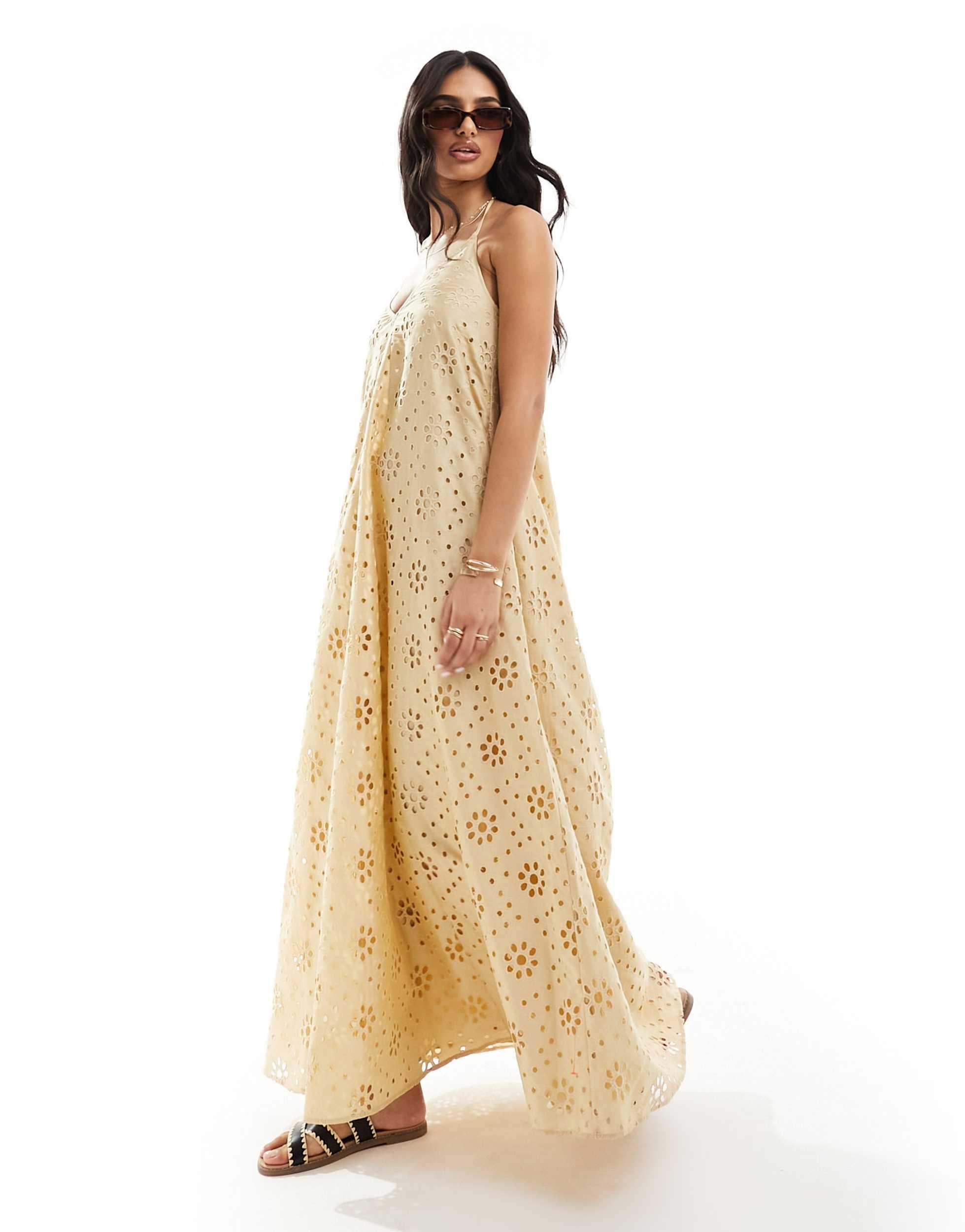 Asos broderie maxi dress hotsell