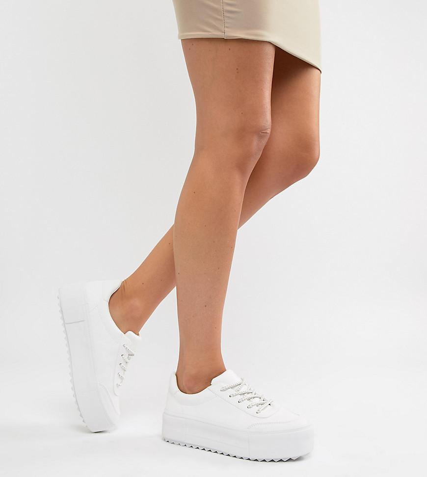 Bershka Flatform Sneaker In White | Lyst