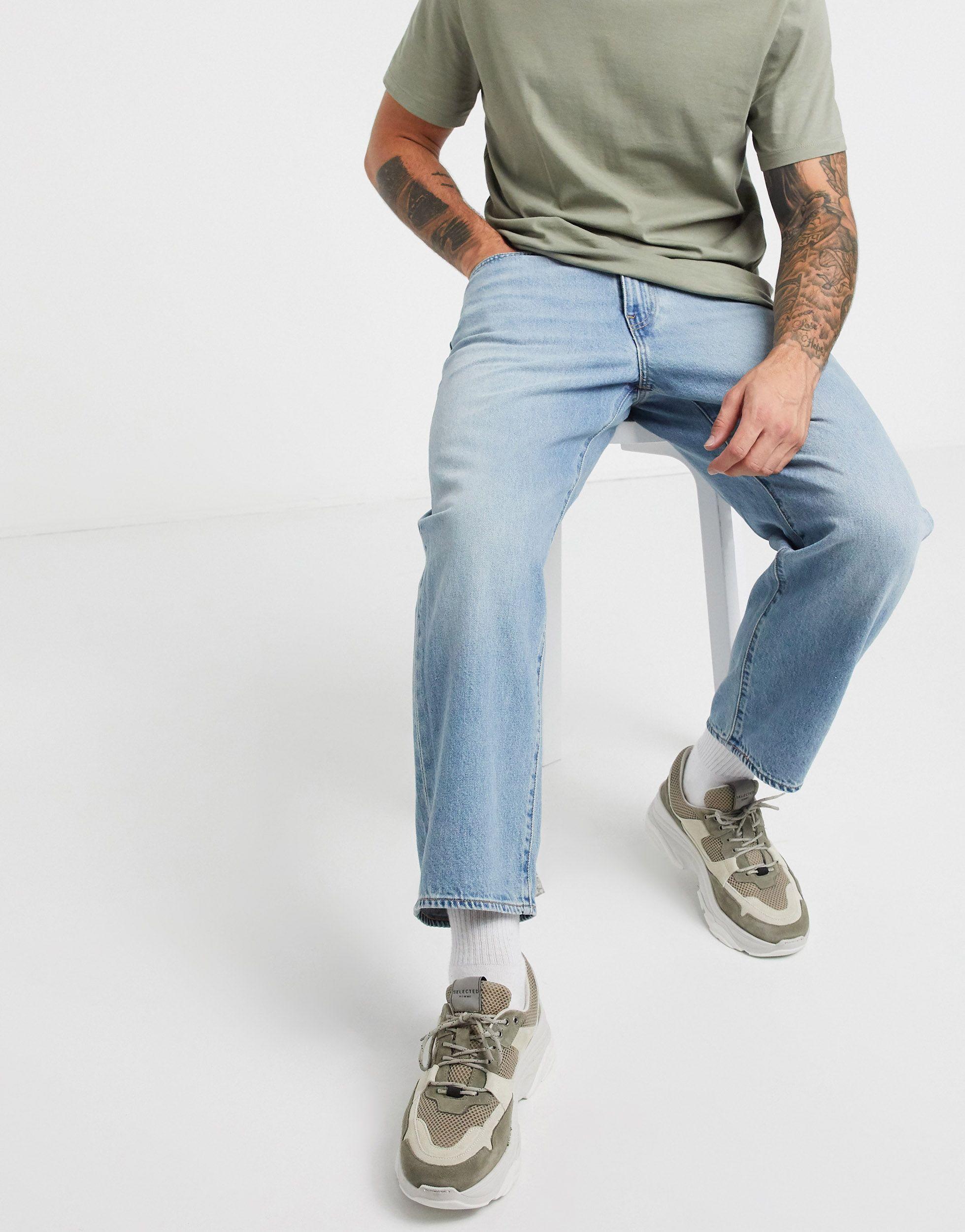 terugtrekken oor Markeer Levi's Stay Loose Cropped Jeans in Blue for Men | Lyst