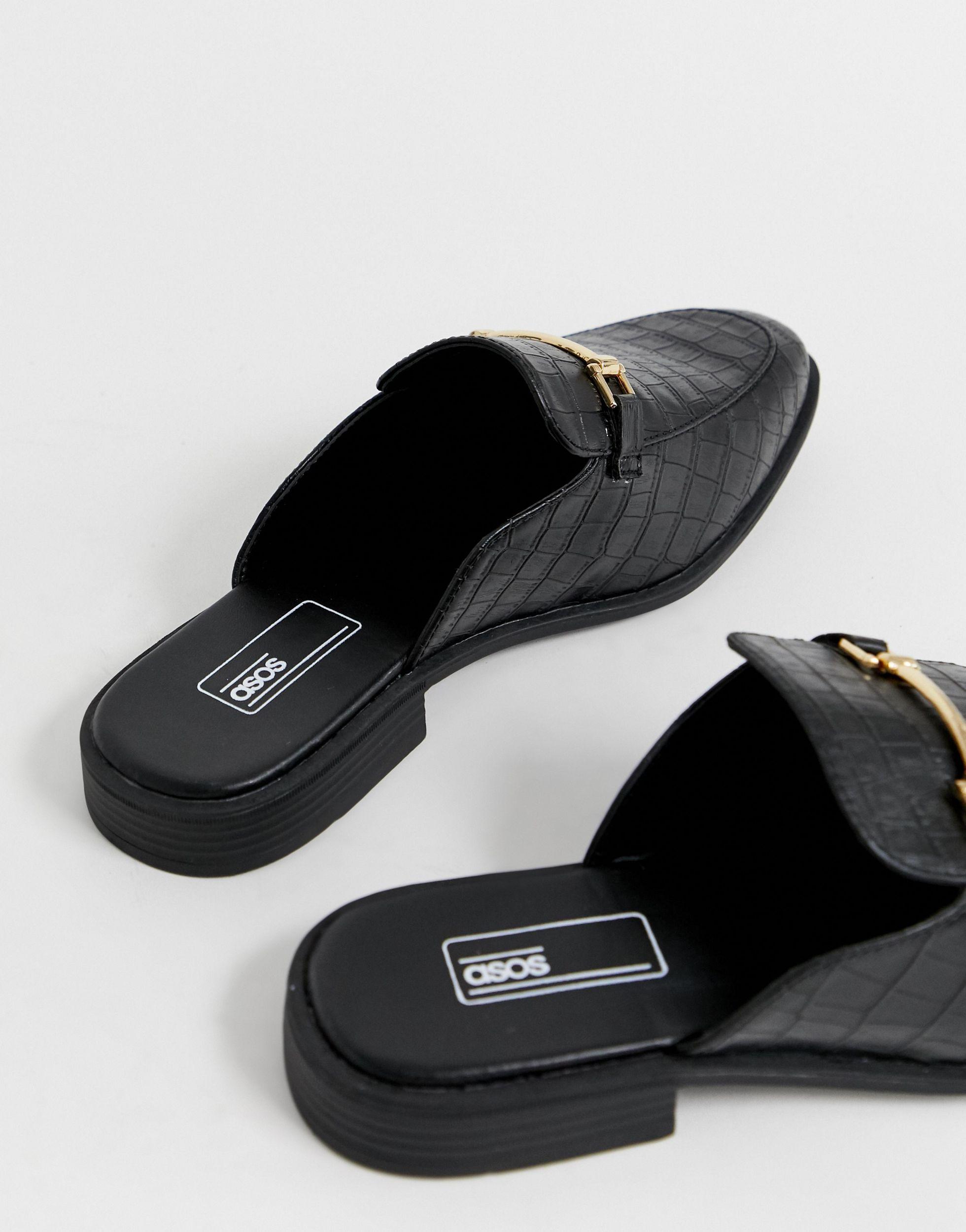 wide fit backless loafers