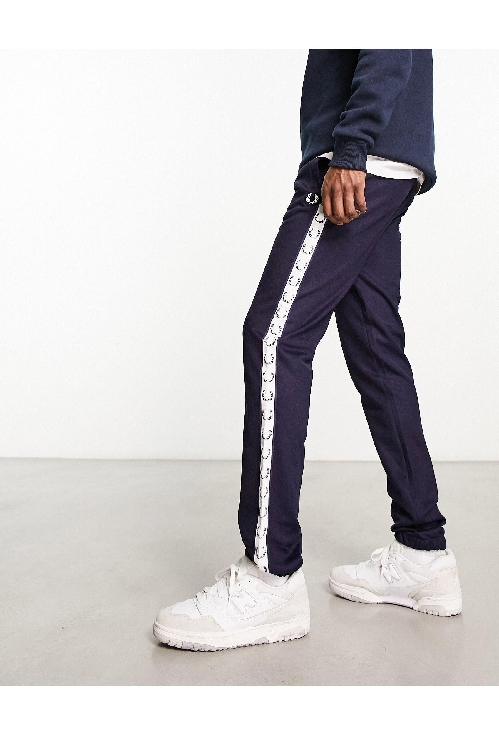 Fred Perry Taped joggers in Blue for Men | Lyst