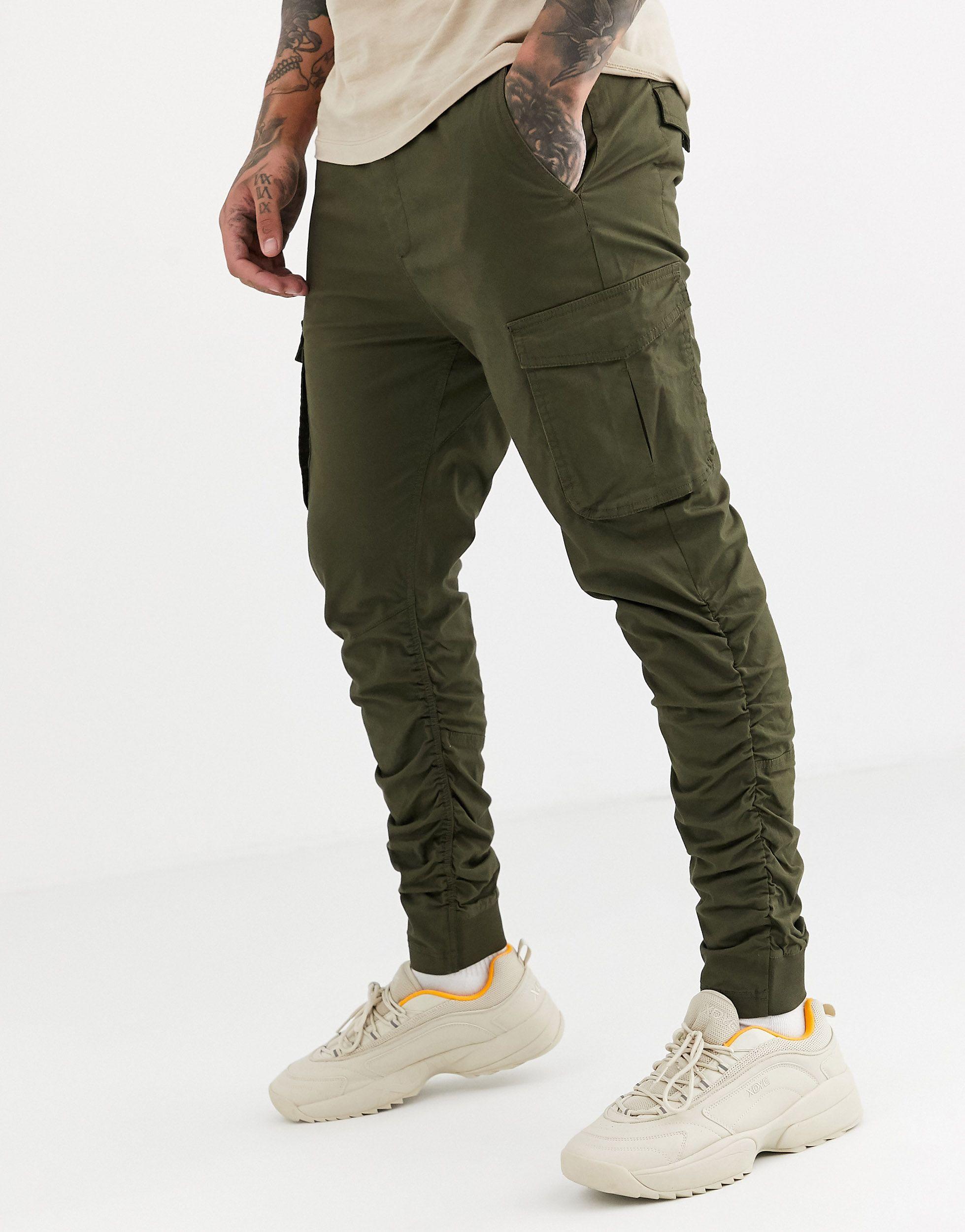 Pull&Bear Join Life Cargo Trouser With Ruched Detailing in Natural for Men  | Lyst