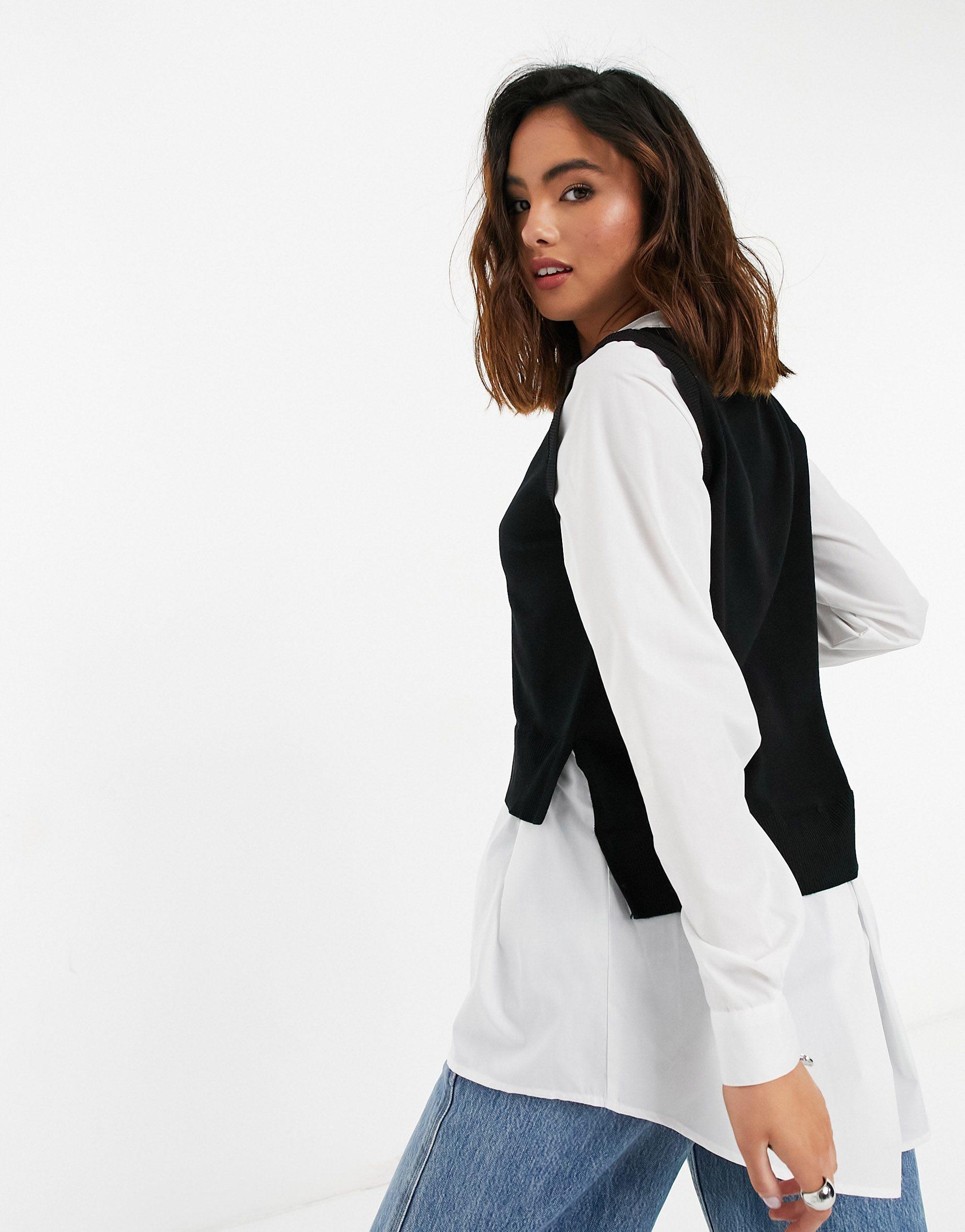 sleeveless cowl neck sweater