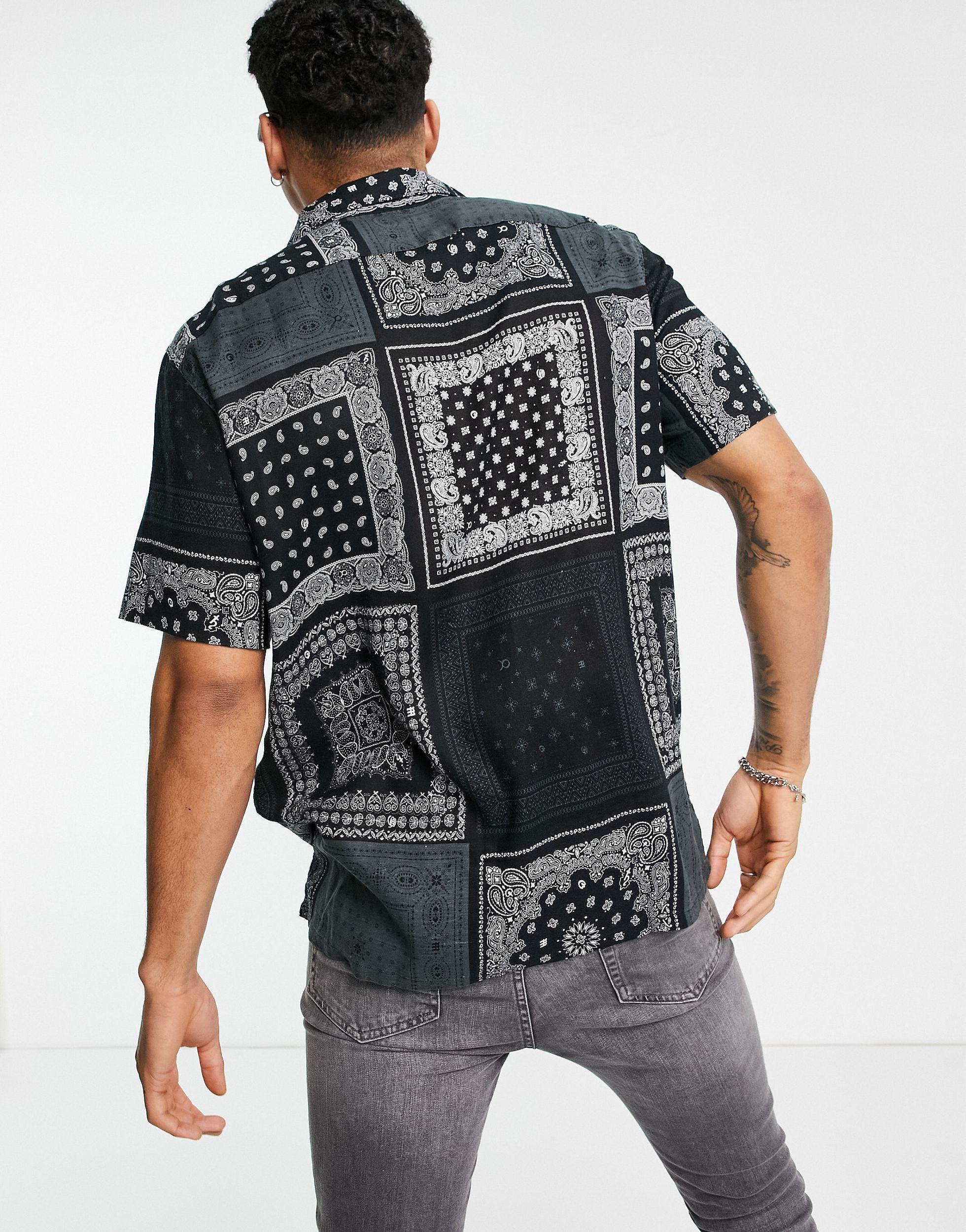 Levi's Cubano Short Sleeve Multibandana Print Shirt in Black for Men | Lyst  Australia
