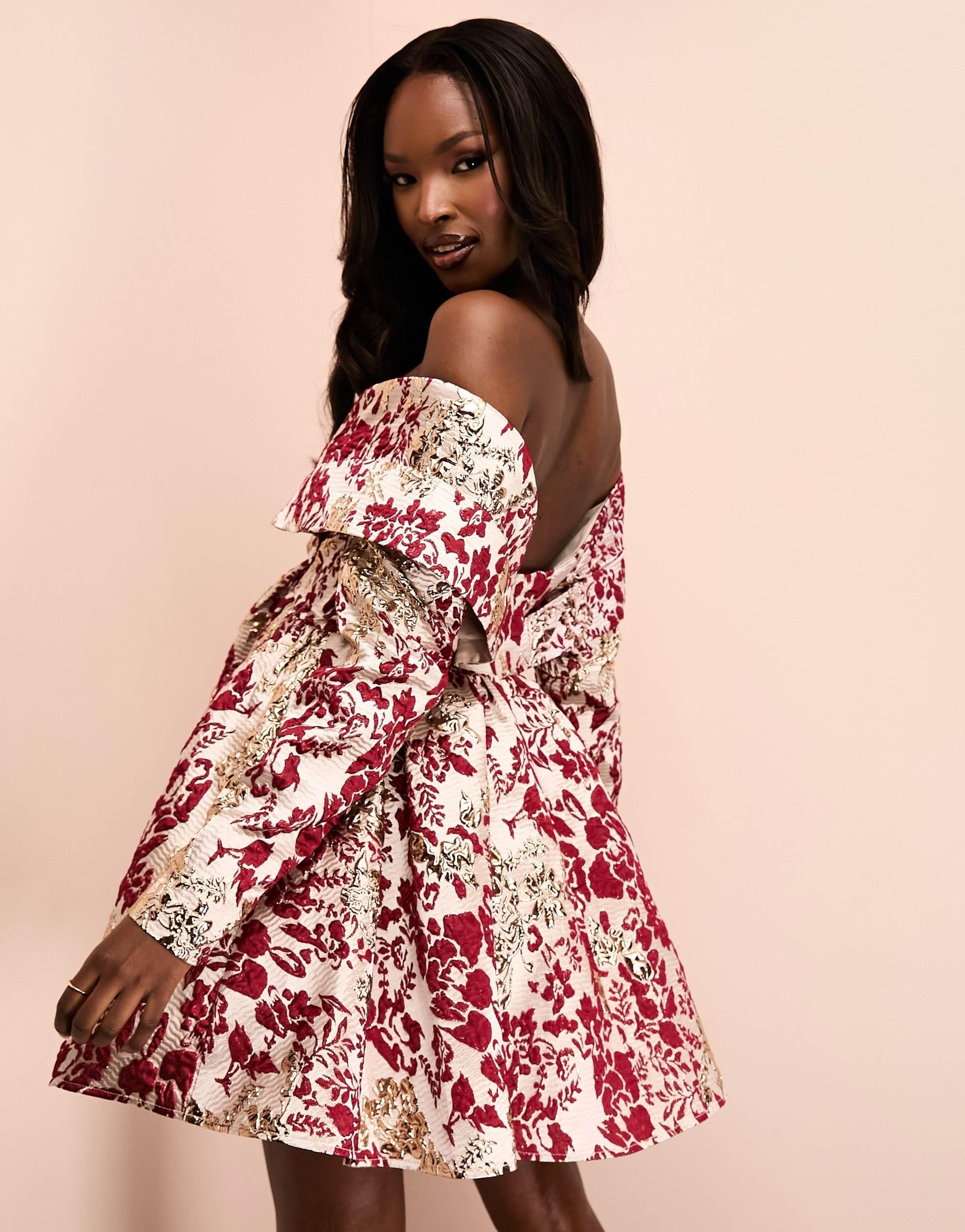 lipsy floral skater dress Lipsy Printed Lace Skater Dress