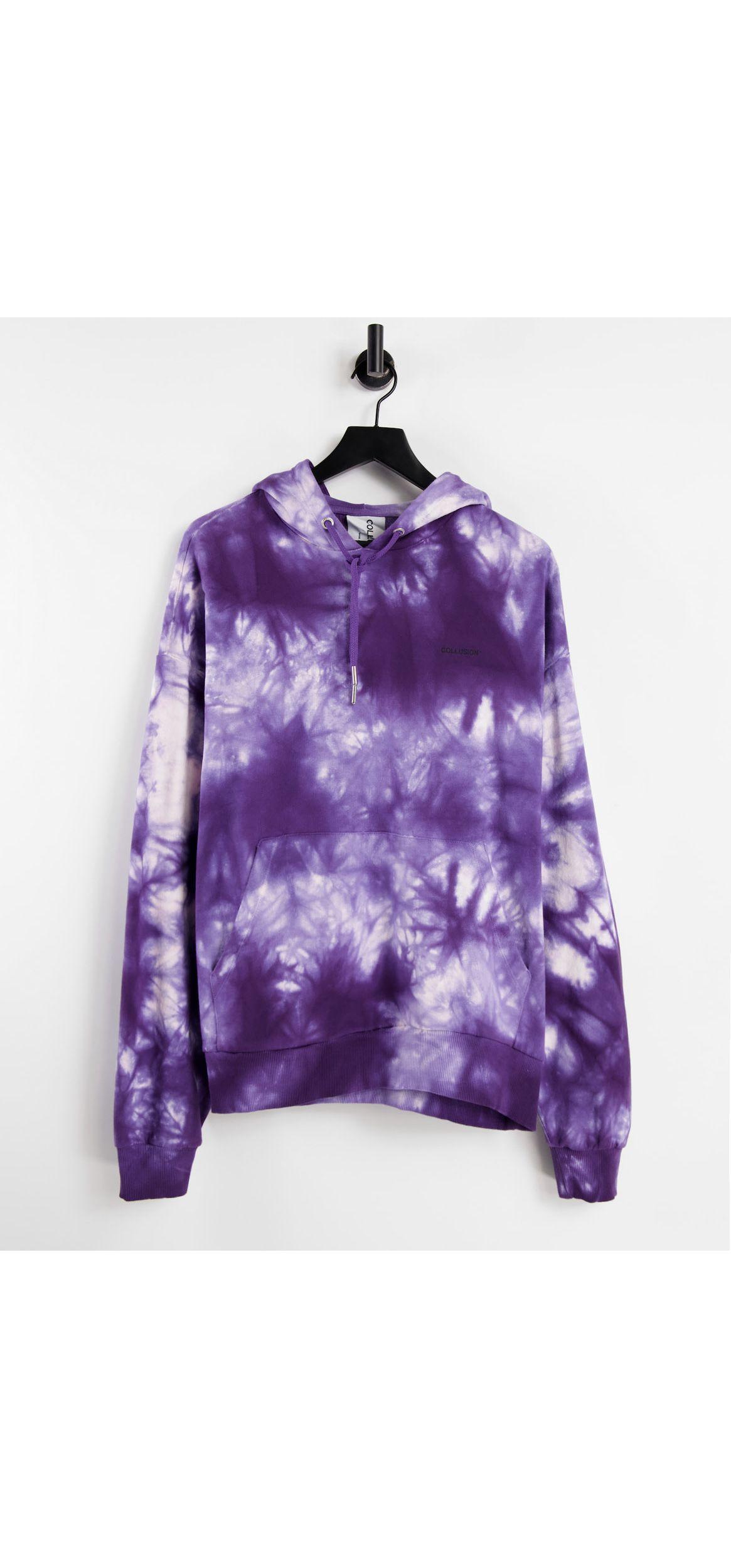 Unisex - felpa con cappuccio oversize effetto tie-dye con stampa con  farfalla grunge di Collusion in Viola | Lyst