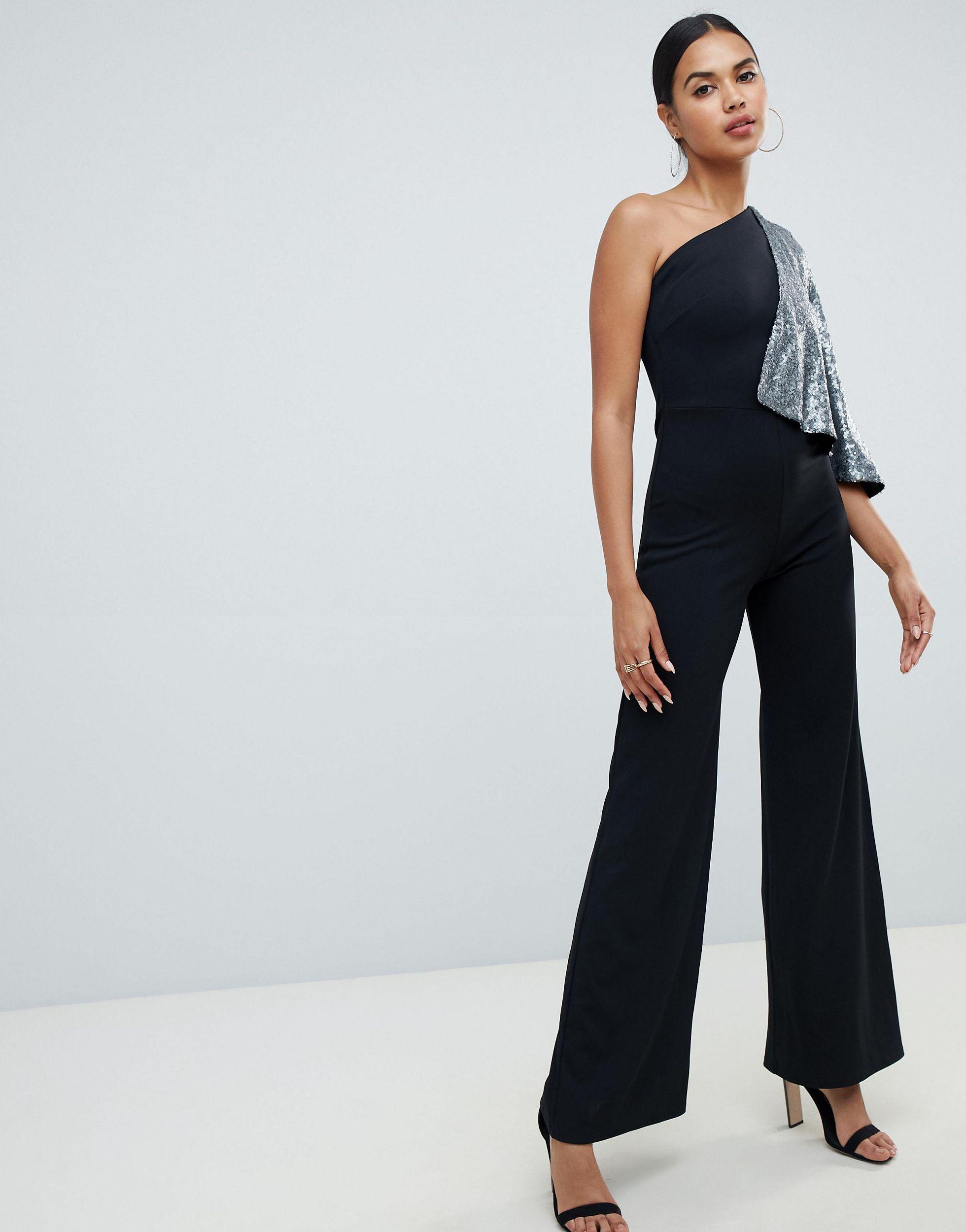 club l one shoulder jumpsuit