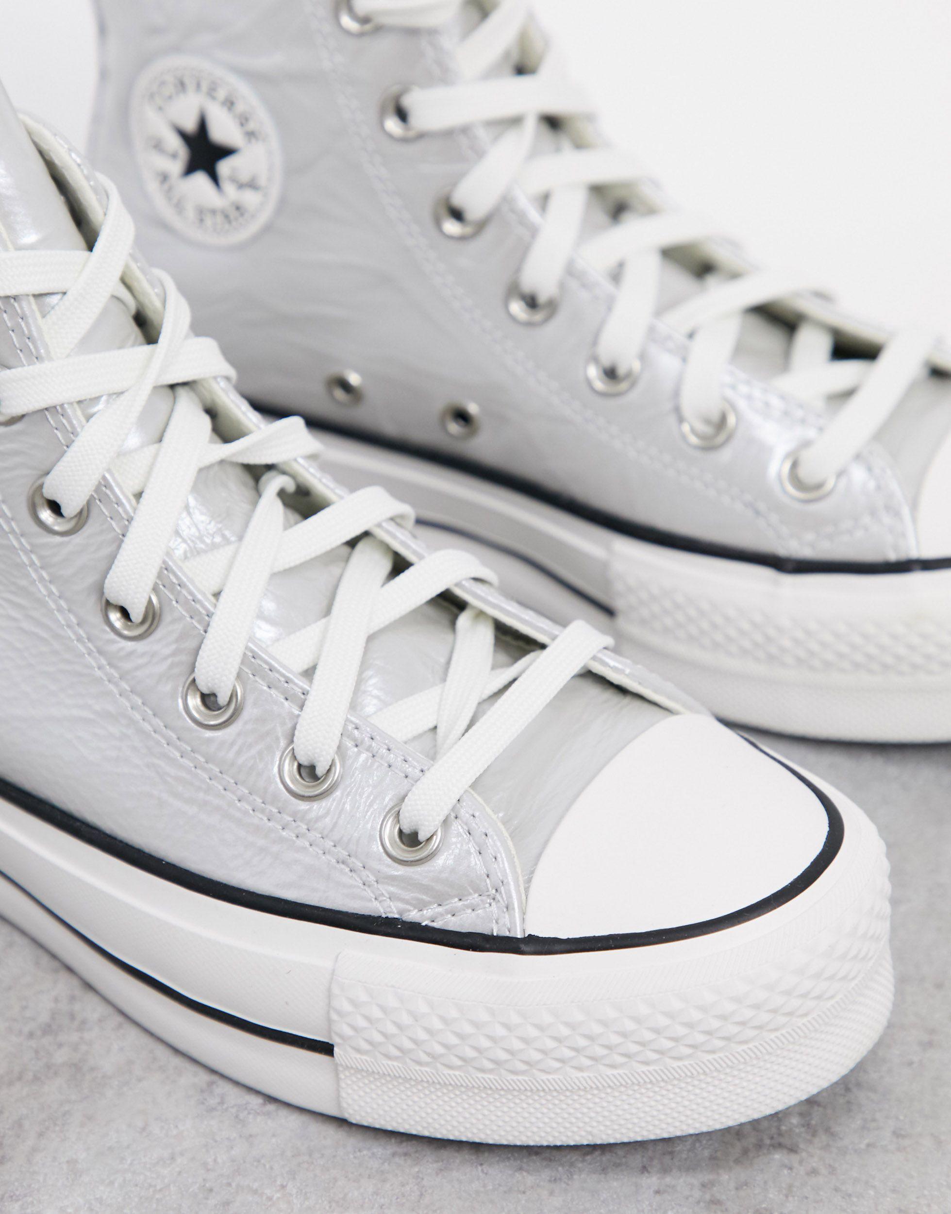 Converse Rubber Chuck Taylor All Star Hi Lift Sneakers in Silver (Metallic)  | Lyst