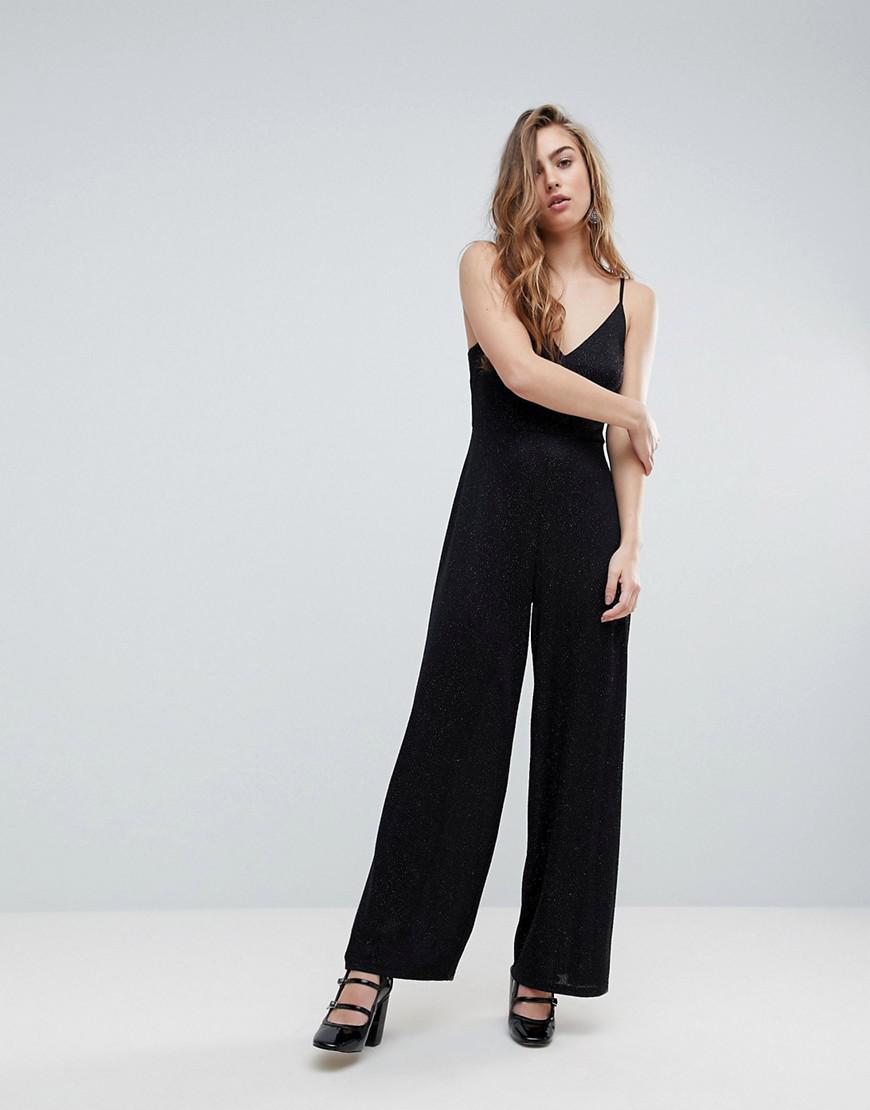 glitter wide leg jumpsuit