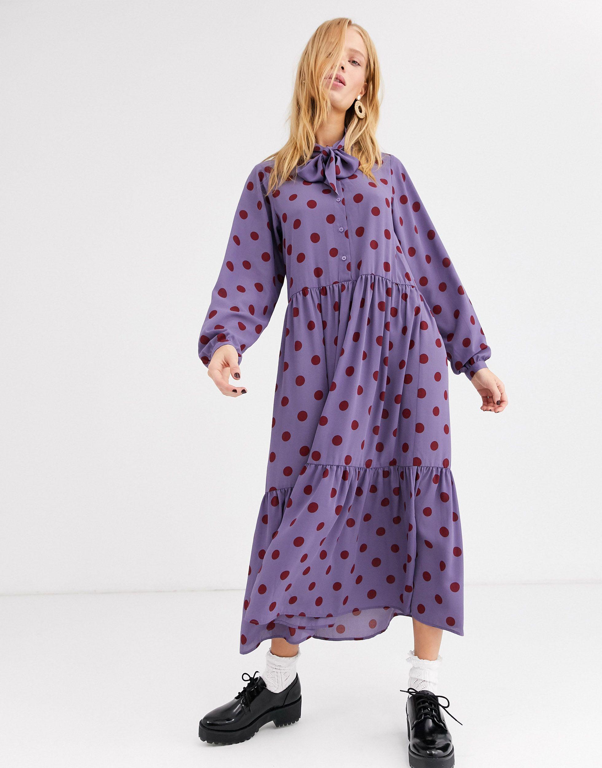 Monki Lange Jurk in het Paars Lyst NL