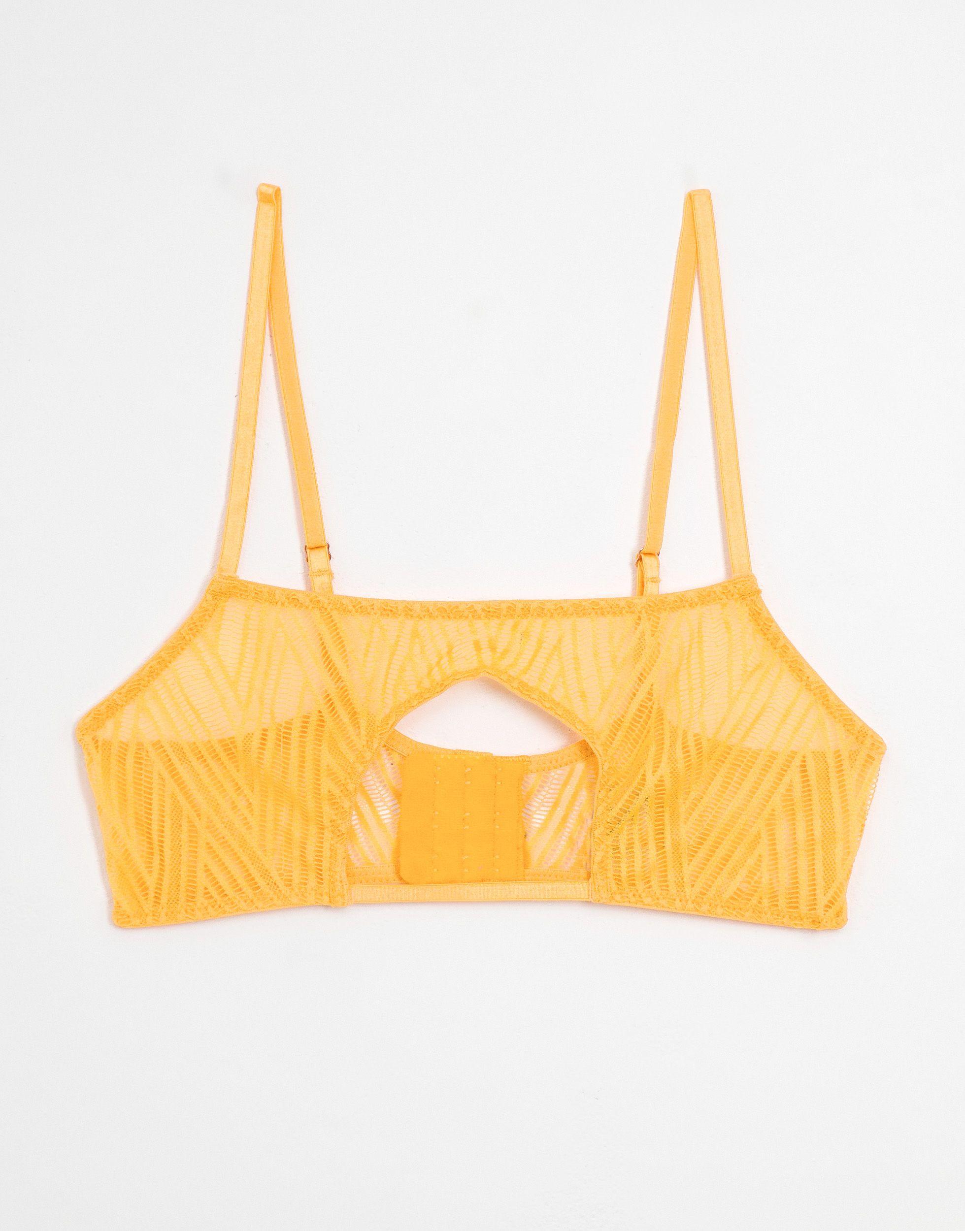 ASOS Synthetic Nakia Geo Mesh Underboob Triangle Bra in Orange Lyst