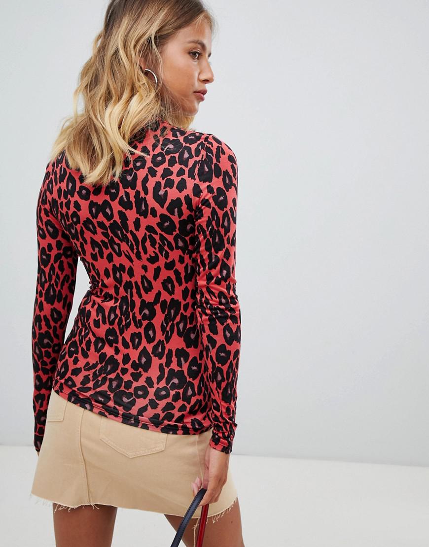 red leopard print top new look