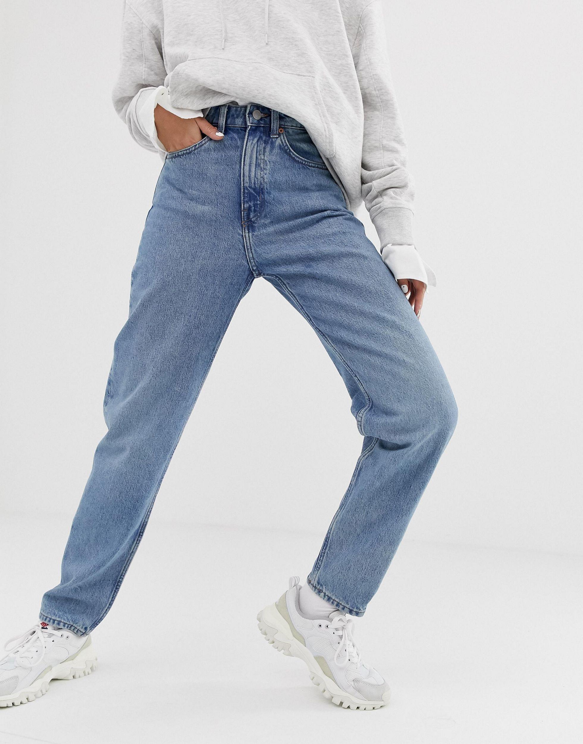 Weekday Lash Cotton Oversized Mom Jeans in Blue | Lyst
