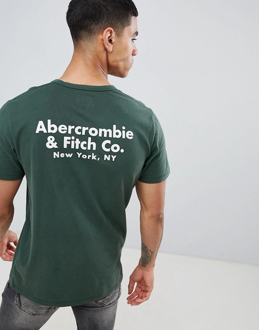 Abercrombie & Fitch Address Logo Back Print T-shirt In Green for Men - Lyst