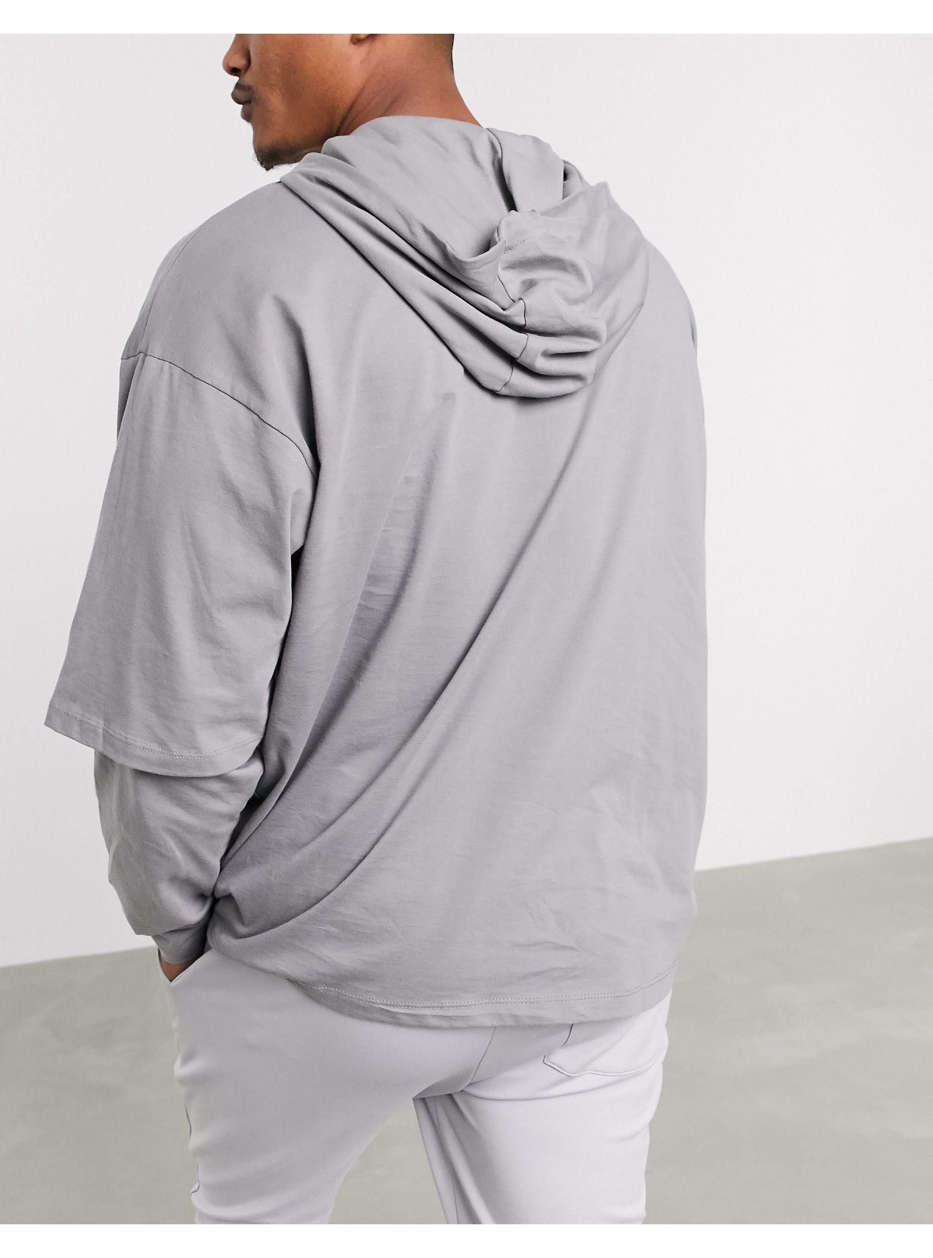 cotton hooded t shirt mens