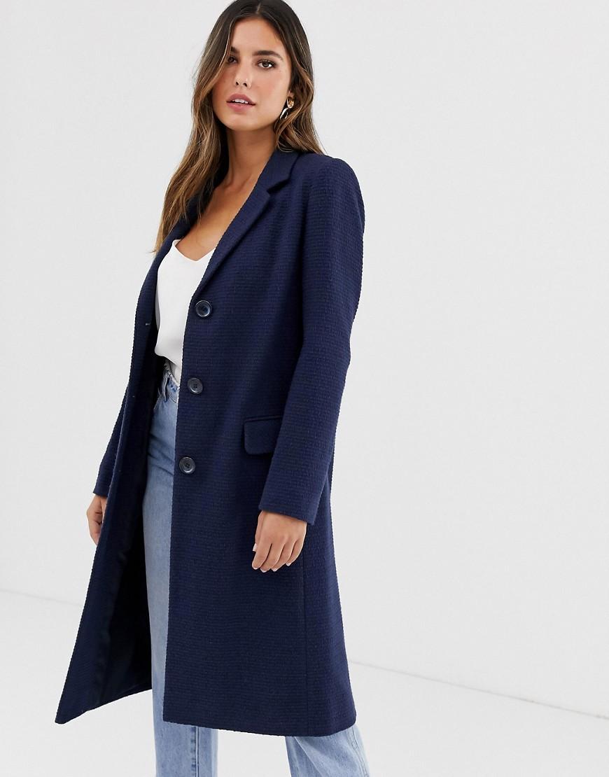 Download Helene Berman College Coat With Mock Tortoiseshell Buttons in Blue - Lyst