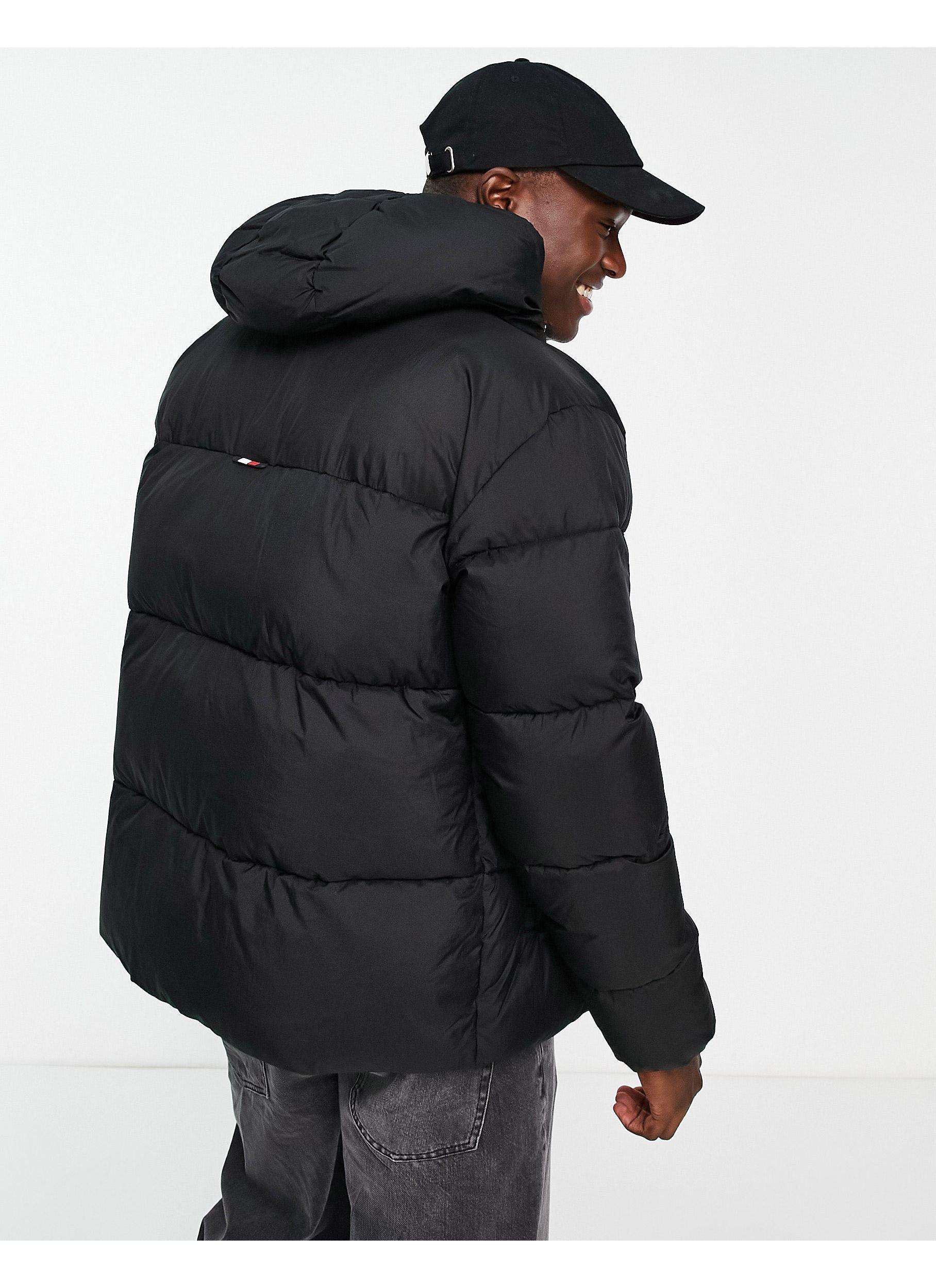 Tommy Hilfiger Ny High Loft Hooded Puffer Jacket in Black for Men