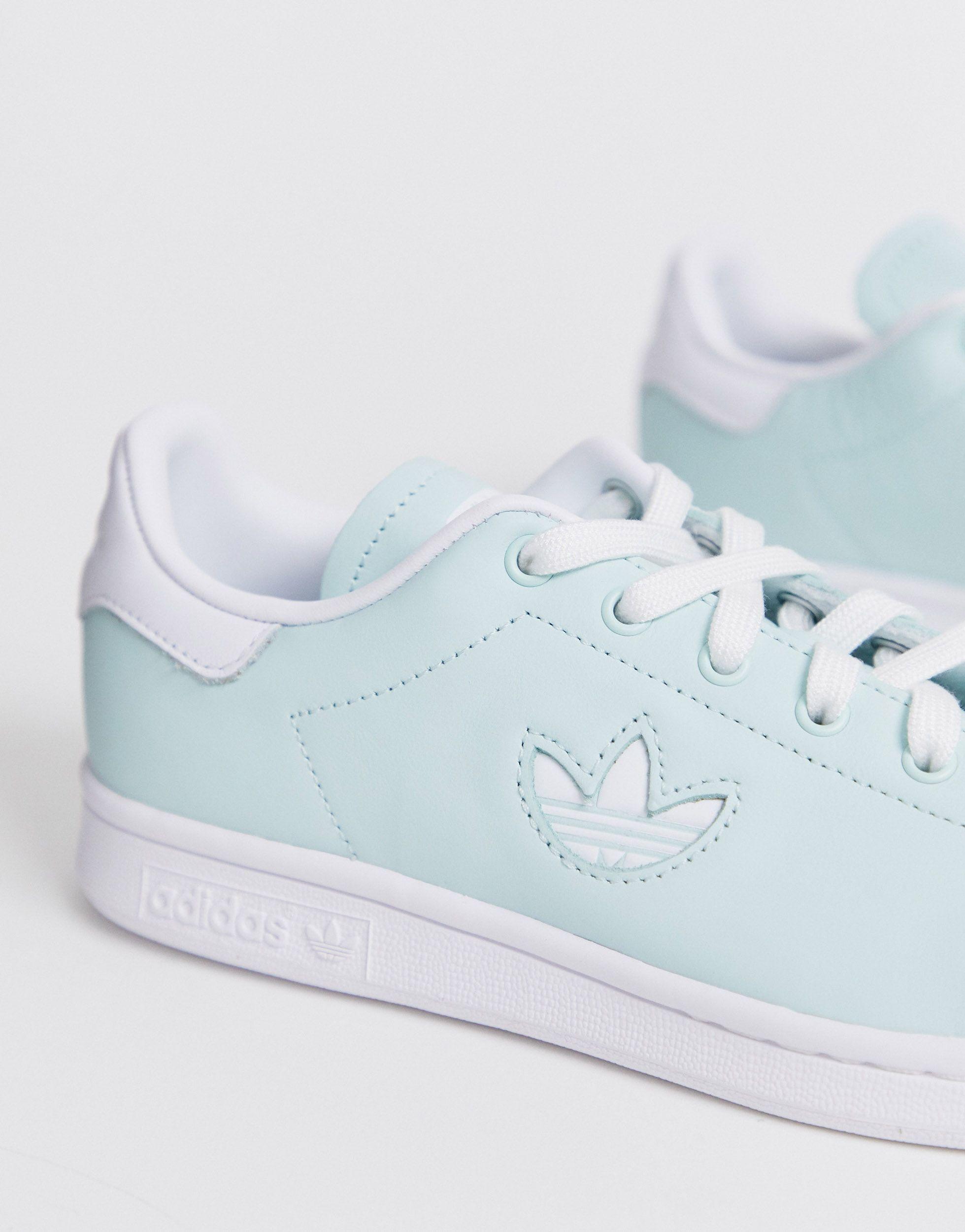 adidas Originals Leather Mint Stan Smith With Trefoil in Green - Lyst