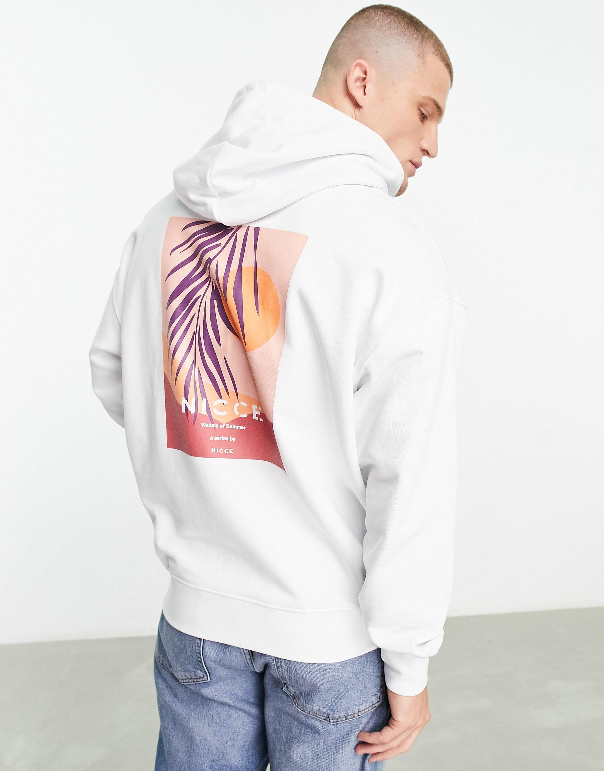Nicce London Summer Series One Pullover Hoodie in White for Men