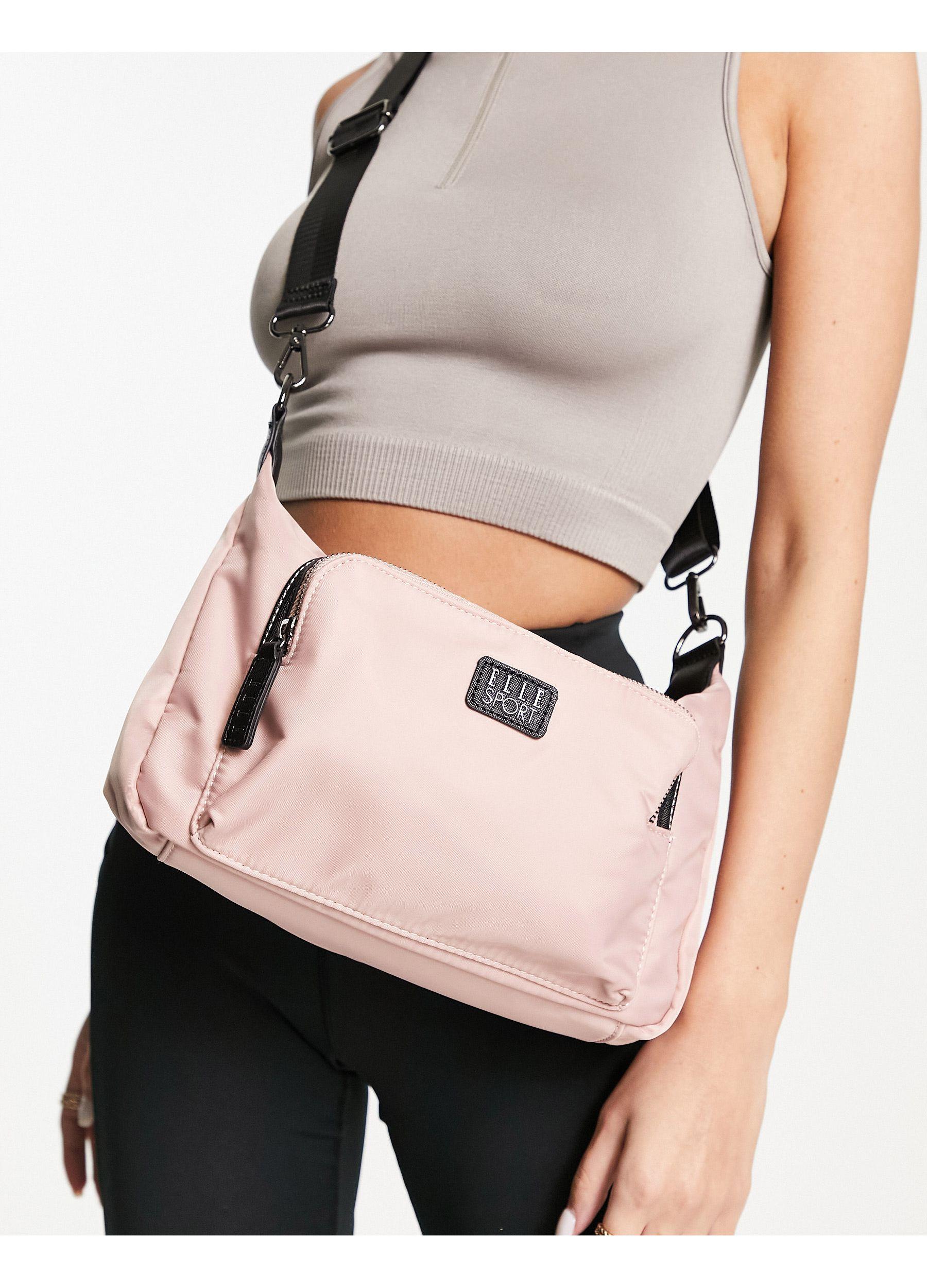 ELLE Sport Front Pocket Shoulder Bag in Pink | Lyst UK