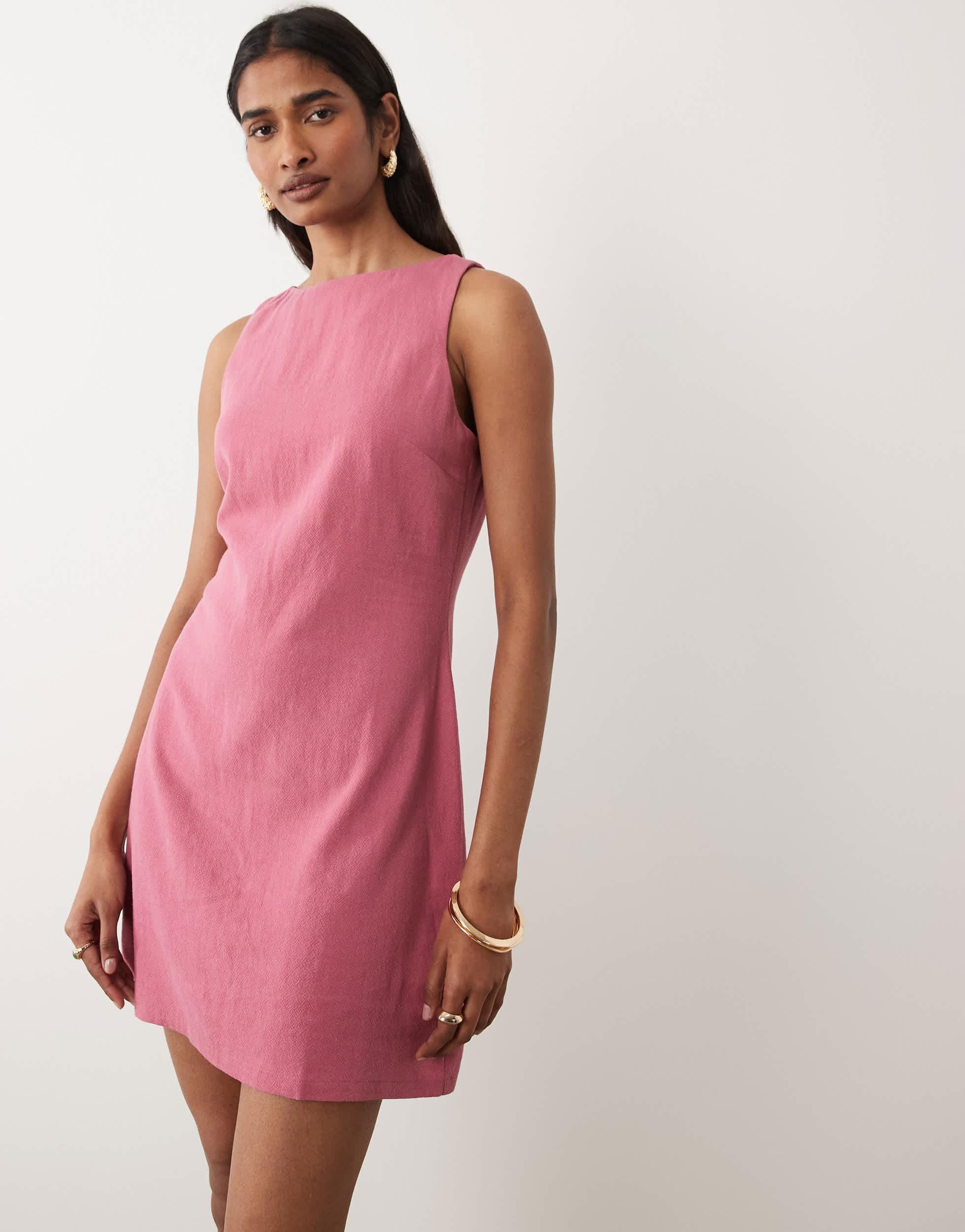 knee length dresses for ladies Cypress Linen Shirt Dress-Soft Pink – The Tunic Shop