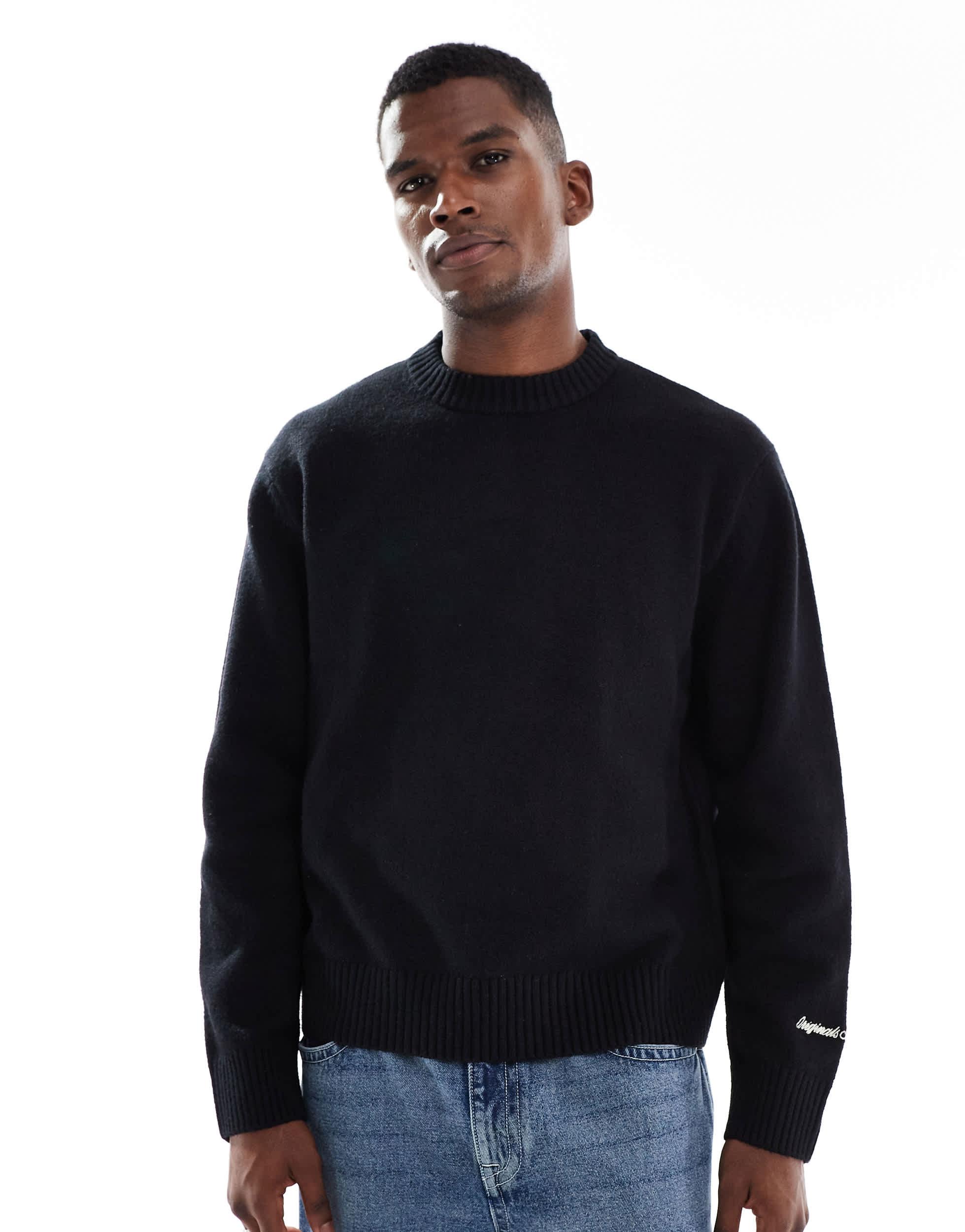 Jack Jones Oversize Thick Crew Neck Jumper in Blue for Men Lyst