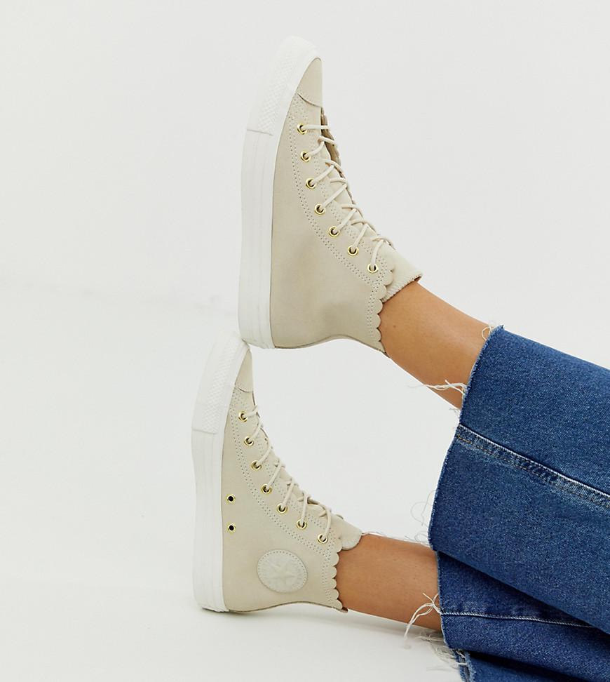 converse ctas ballet lace trainers off white frill