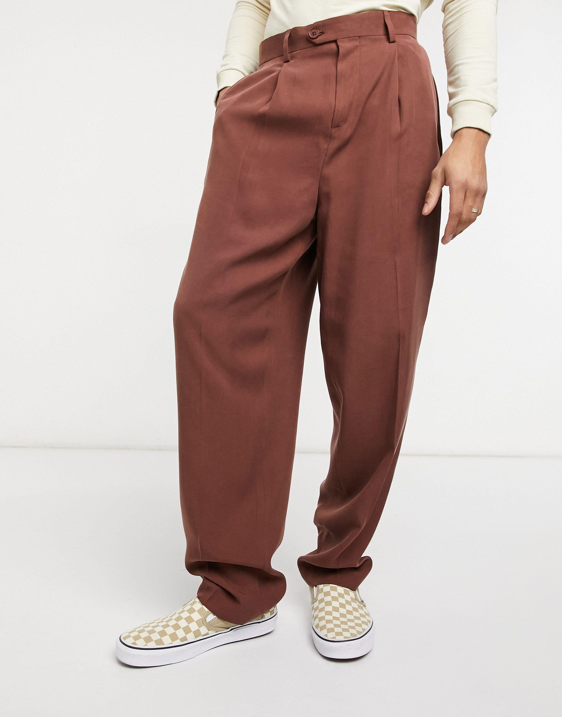 ASOS Smalle Pantalon Met Hoge Taille Van Keperstof voor heren | Lyst NL