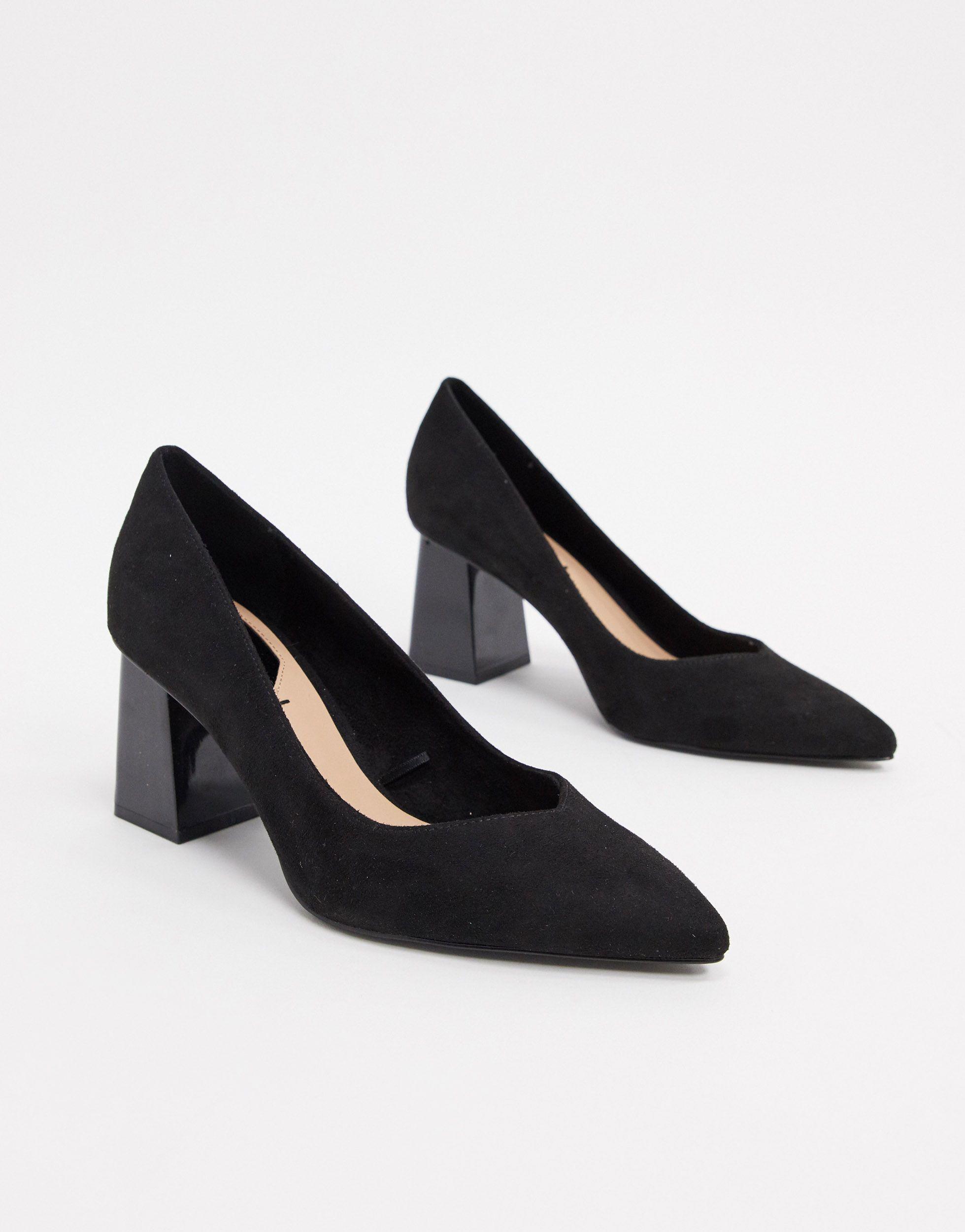 Stradivarius Faux Suede Mid Heel Shoes 